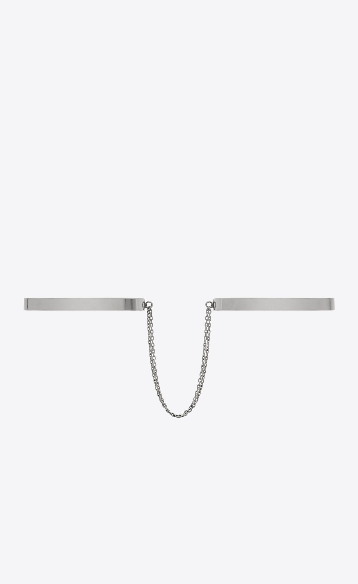 YSL Small Double Handcuff Bracelets In Metal Palladium | 07391-ETXN