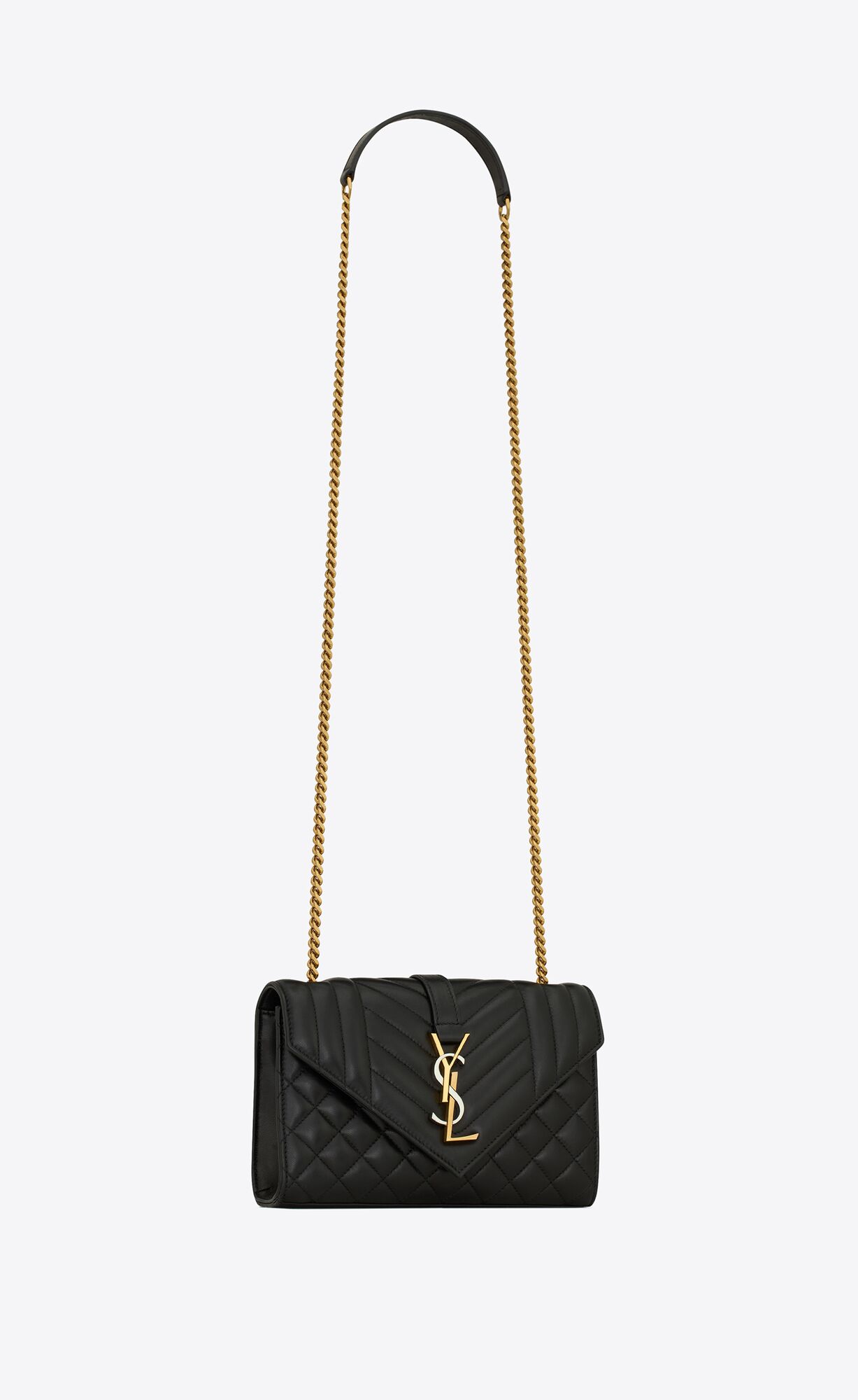 YSL Small Envelope In Mix Matelassé Kozene Čierne | 67023-TYNG