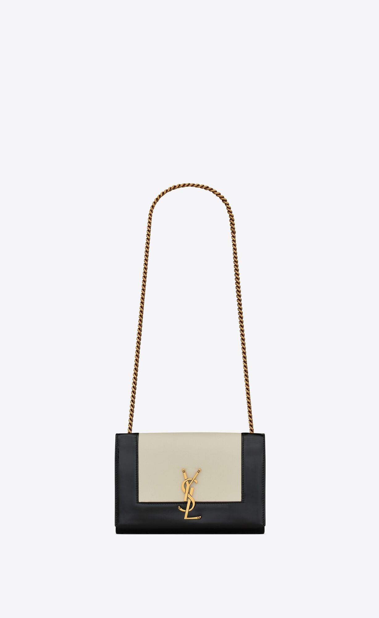 YSL Small Kate In Smooth And Shiny Kozene Biele Čierne | 14367-RSPC