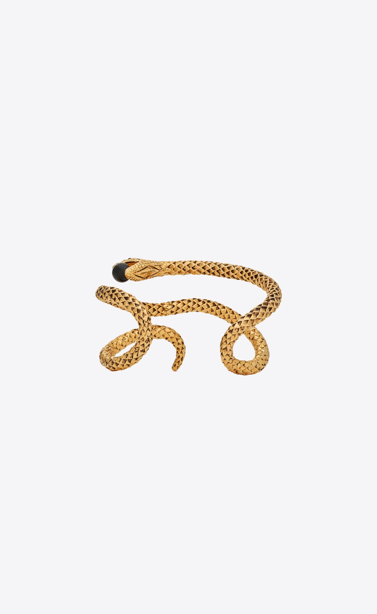 YSL Snake Cuff Bracelet In Metal Zlate Čierne | 28310-AYDN