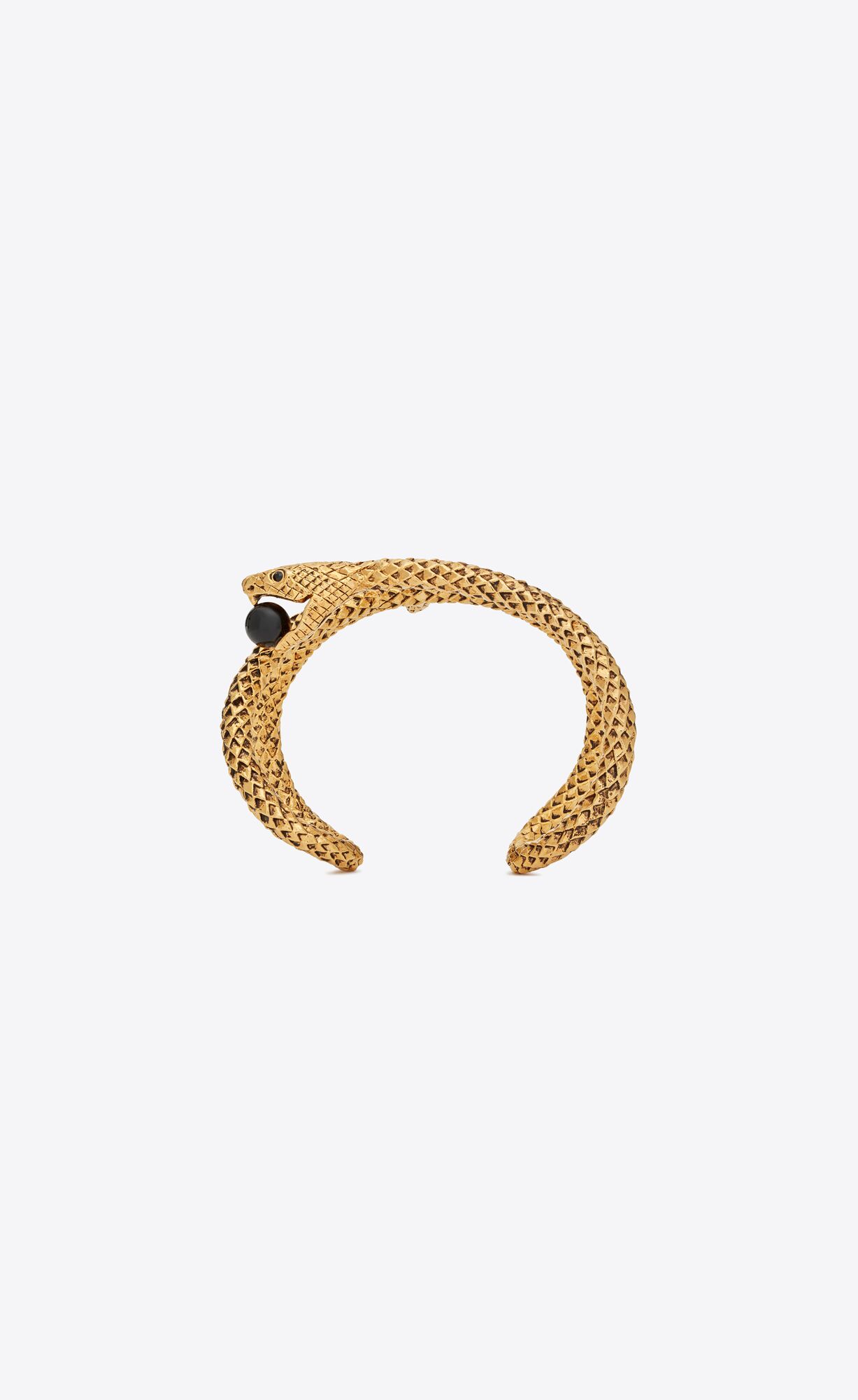 YSL Snake Cuff Bracelet In Metal Zlate Čierne | 28310-AYDN