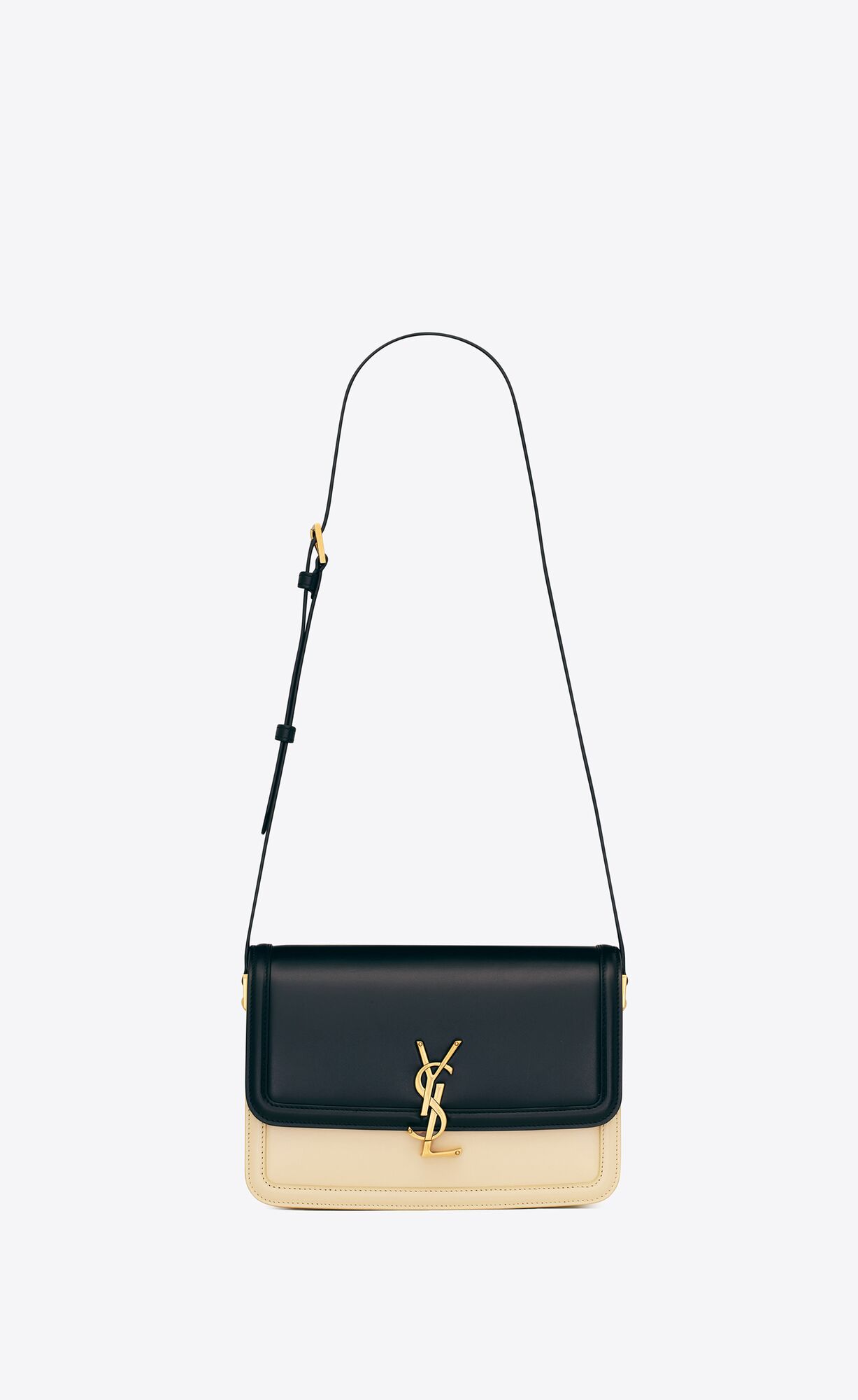 YSL Solferino Medium Satchel In Box Saint Laurent Kozene Čierne Biele | 23658-IVBX