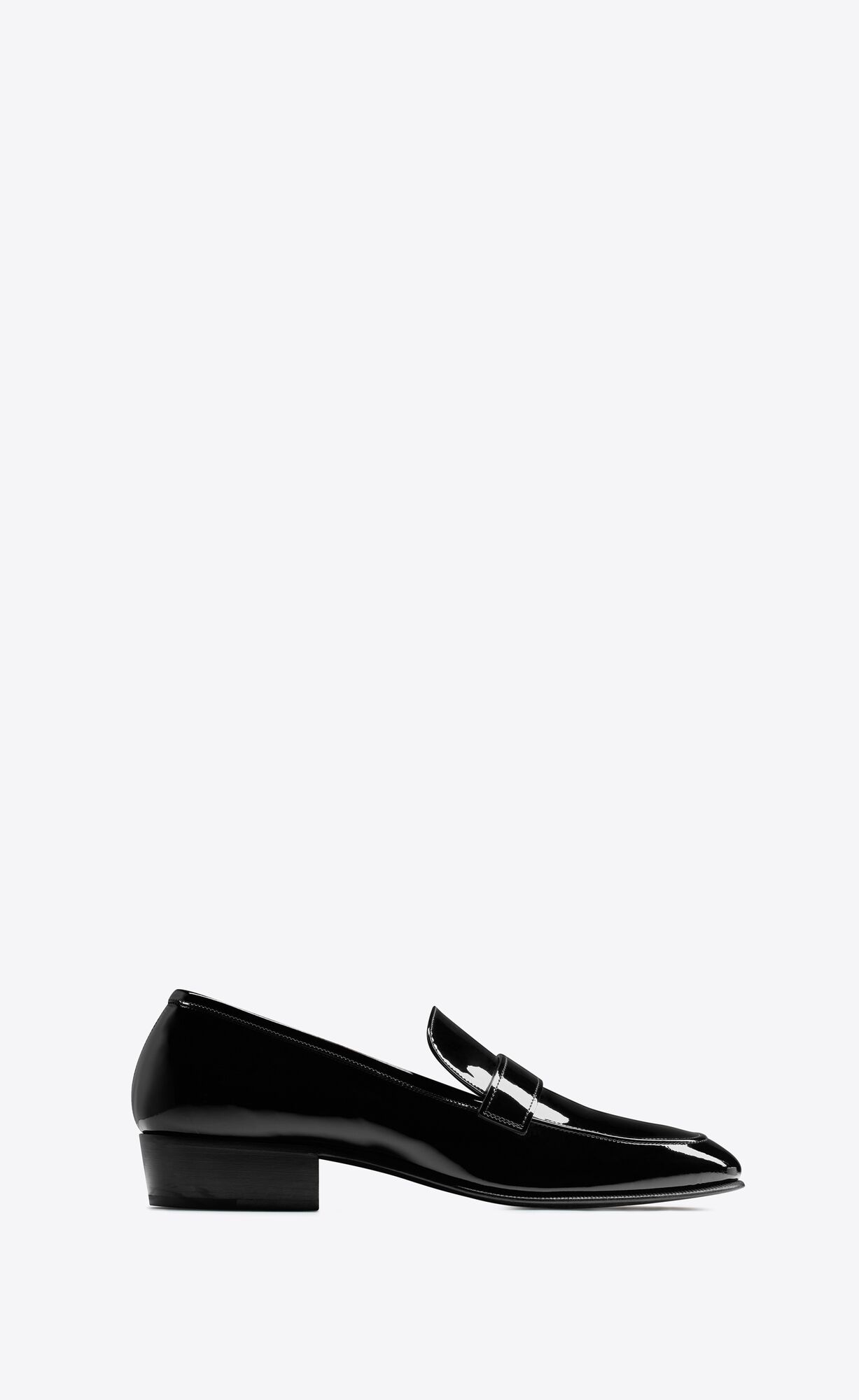 YSL Solferino Penny Slippers In Lakovane Kozene Noir | 31580-QFYB