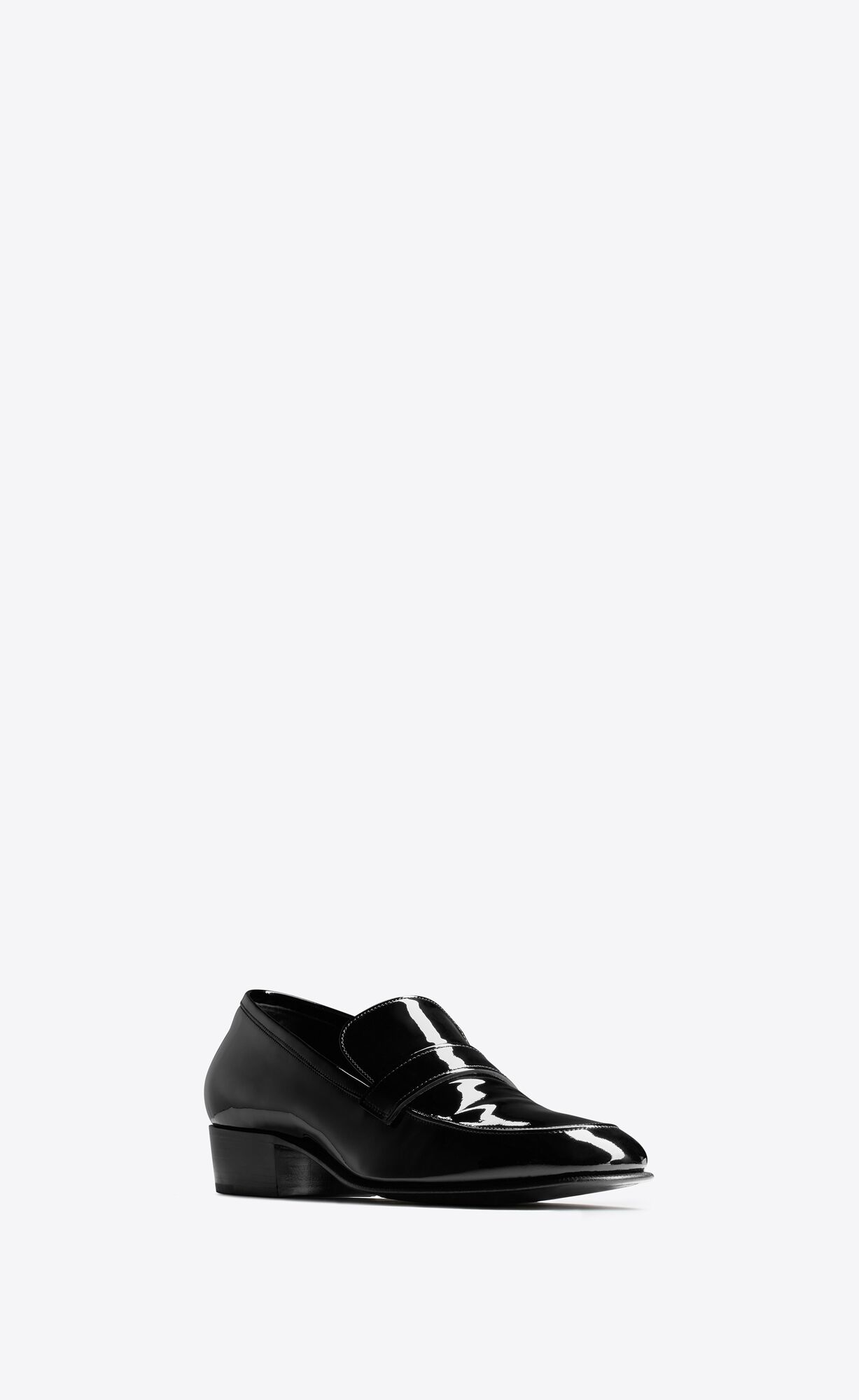 YSL Solferino Penny Slippers In Lakovane Kozene Noir | 31580-QFYB