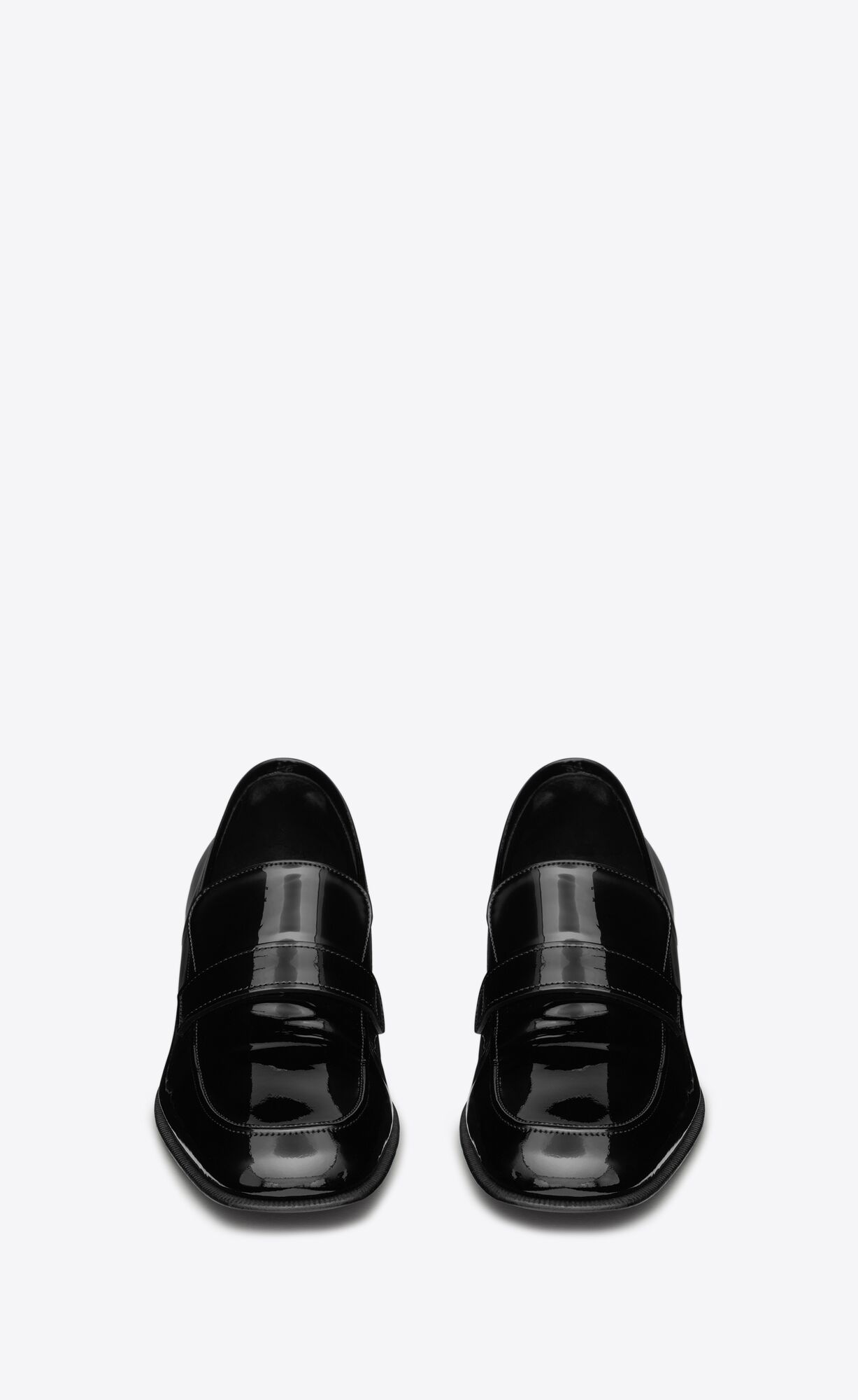 YSL Solferino Penny Slippers In Lakovane Kozene Noir | 31580-QFYB