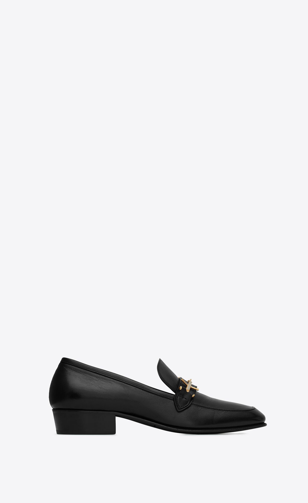 YSL Solferino Penny Slippers In Smooth Kozene Noir | 70856-UJZF