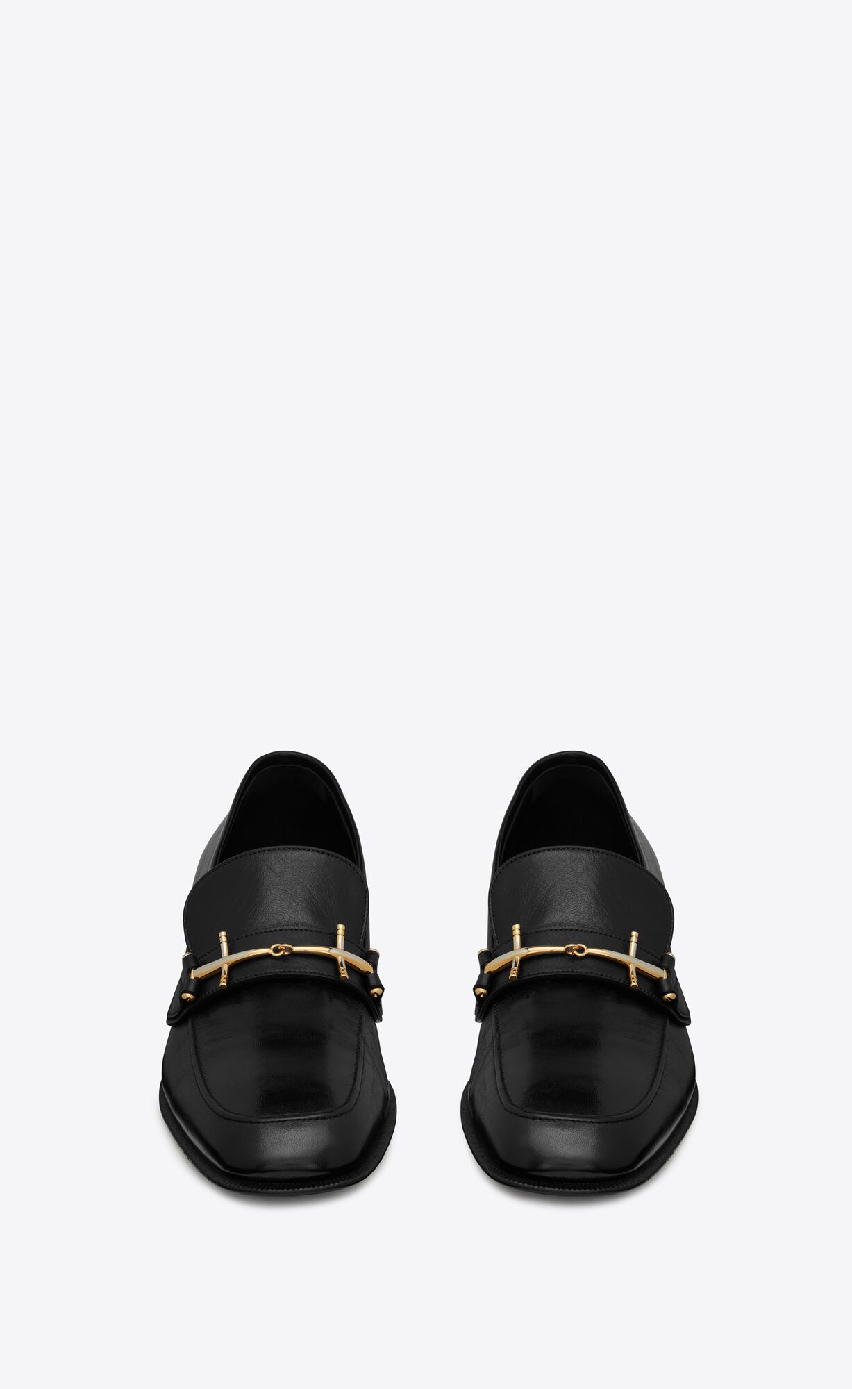 YSL Solferino Penny Slippers In Smooth Kozene Noir | 70856-UJZF