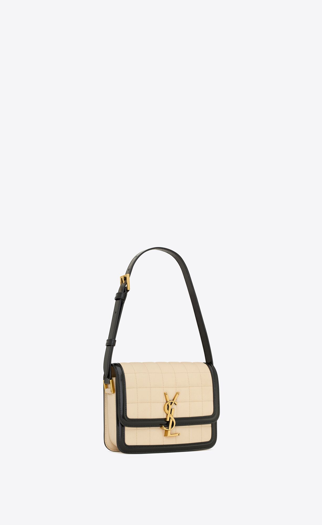 YSL Solferino Small In Prešívané Nubuck Semisove Biele Čierne | 12435-RXCZ