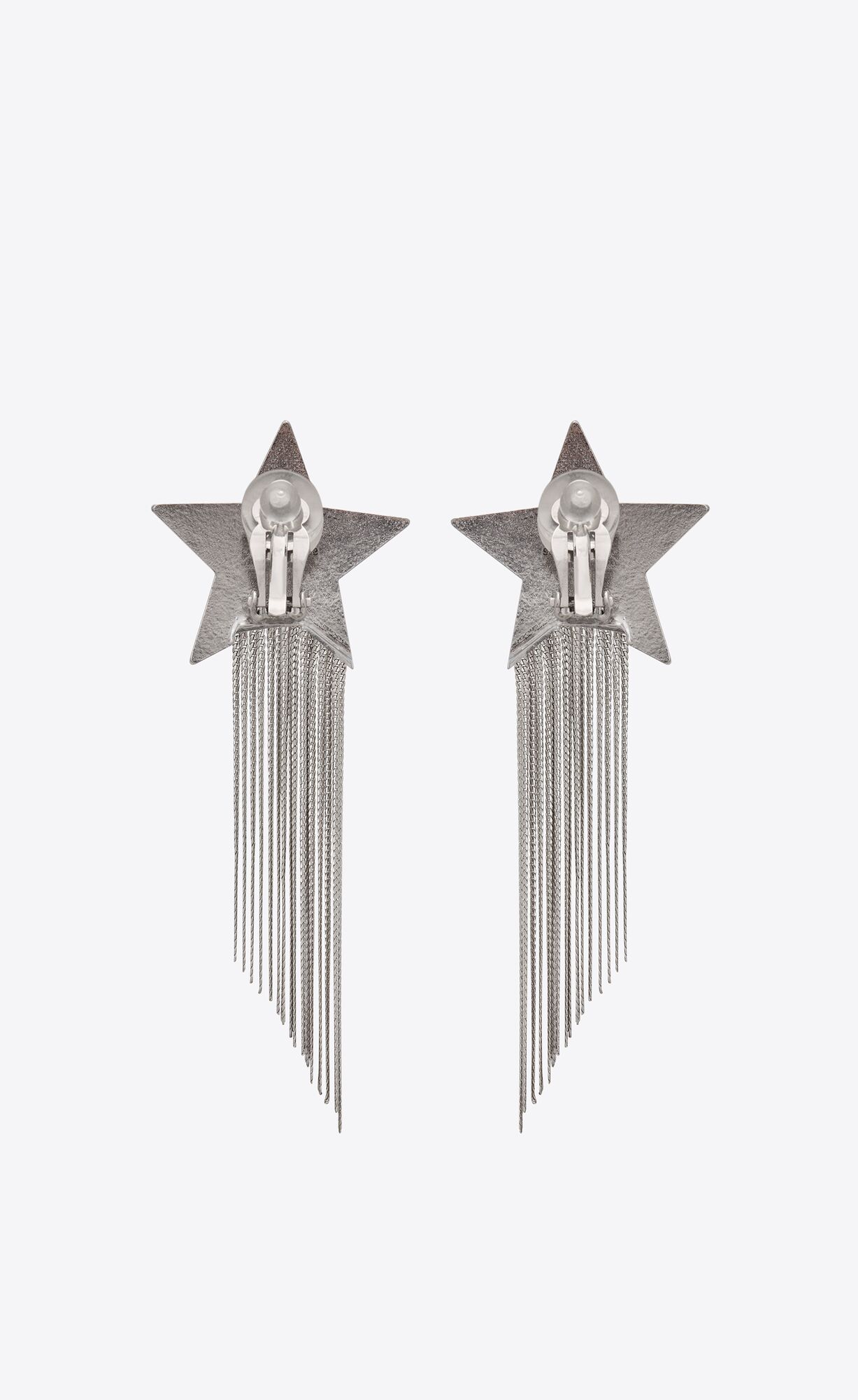 YSL Star Earrings With Brass Chains Palladium | 32480-DEPV