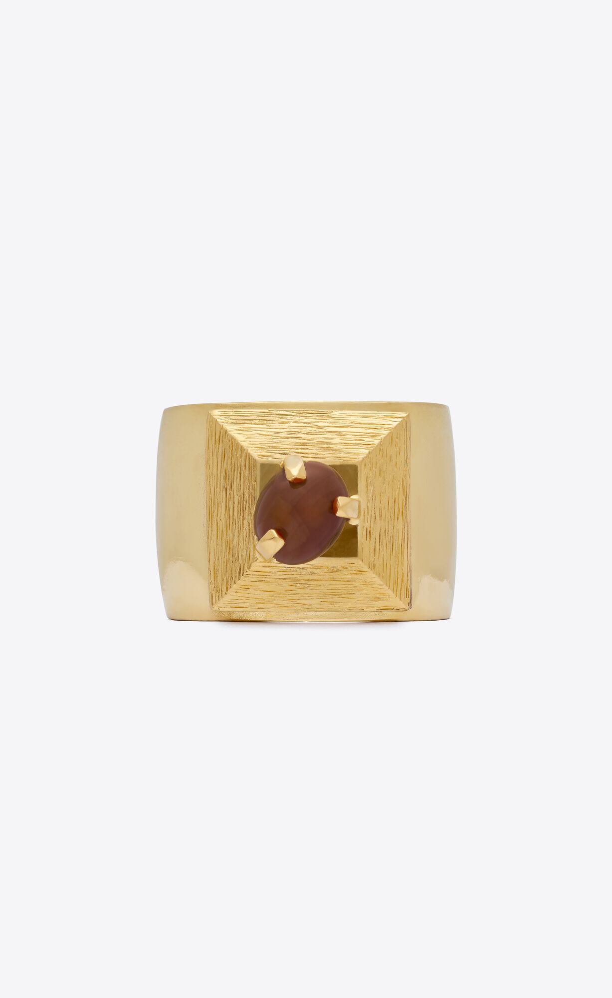 YSL Stone And Square Cuff In Metal Červené Zlate | 10457-XCNR