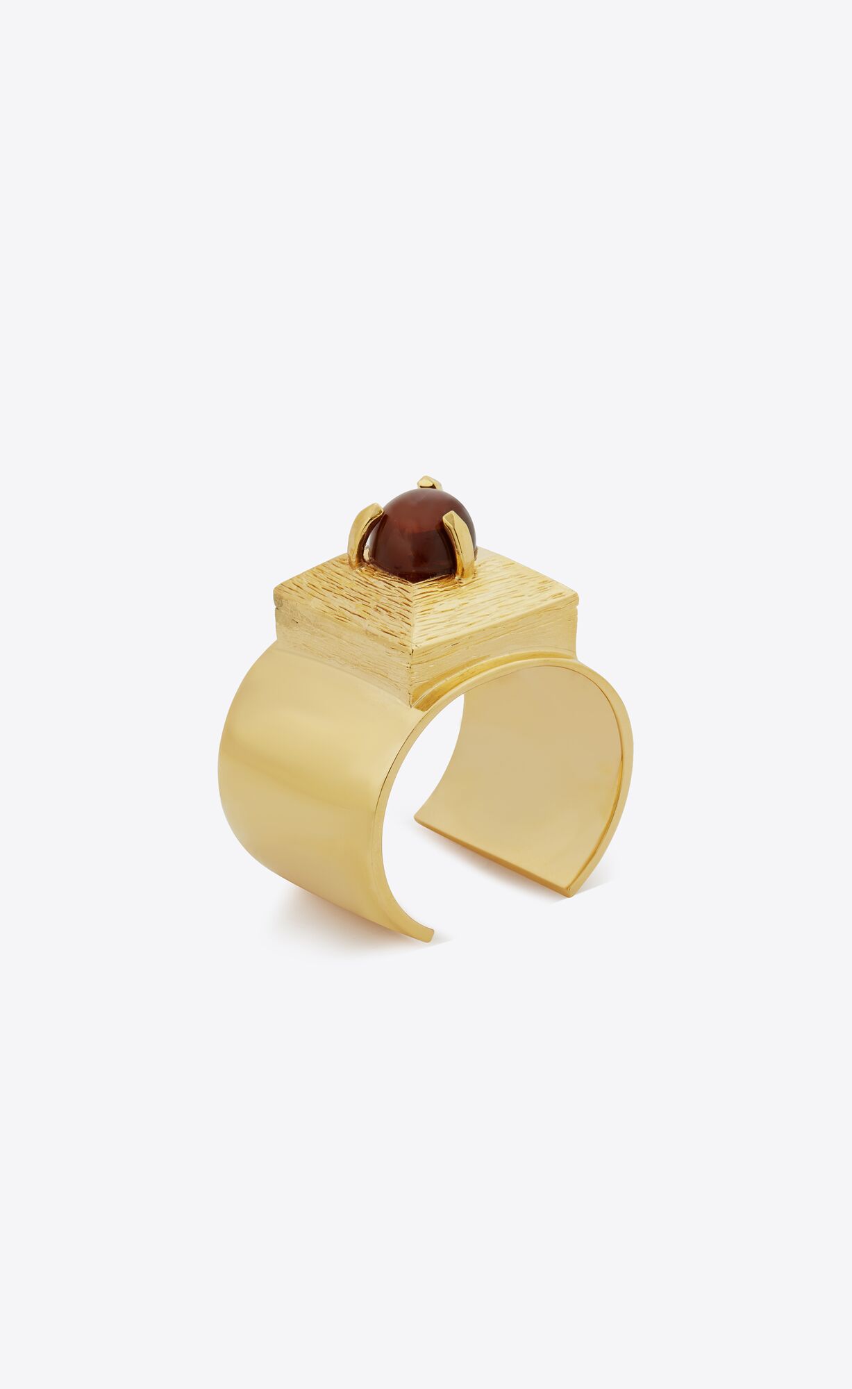 YSL Stone And Square Cuff In Metal Červené Zlate | 10457-XCNR