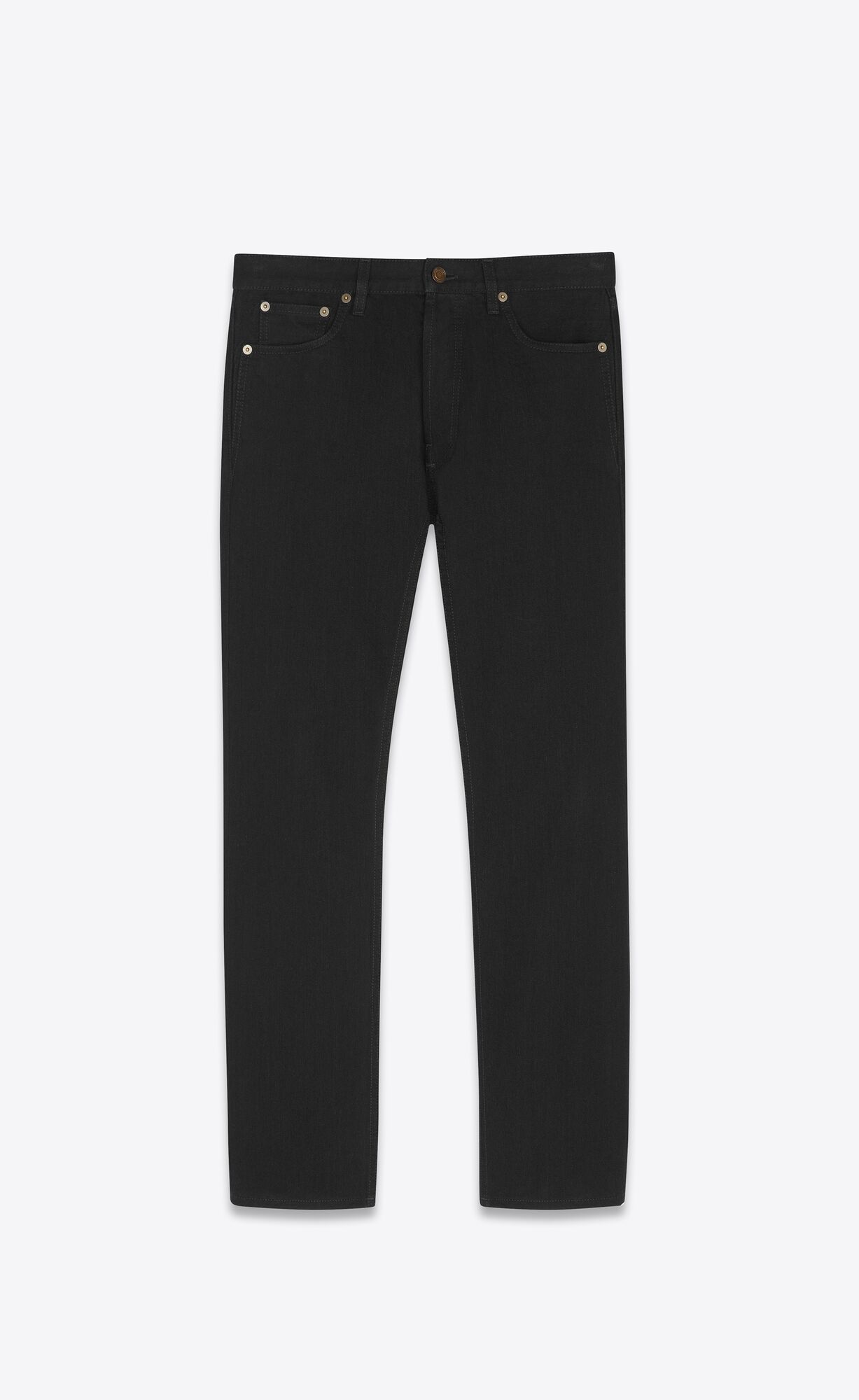 YSL Stredne-waist Jeans Čierne | 53126-EAOD