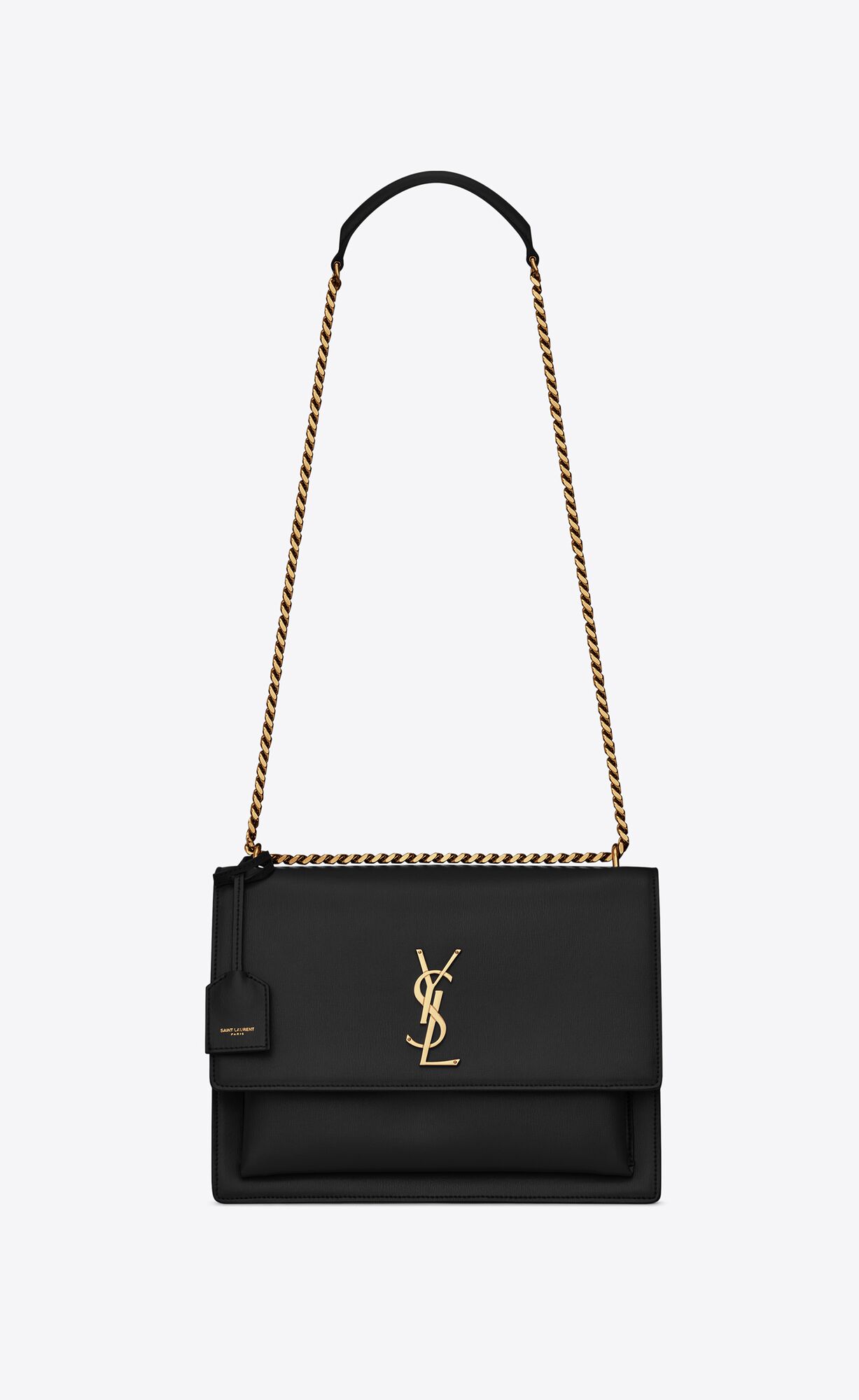 YSL Sunset Large Chain Bag In Smooth Kozene Noir | 92413-JUKH