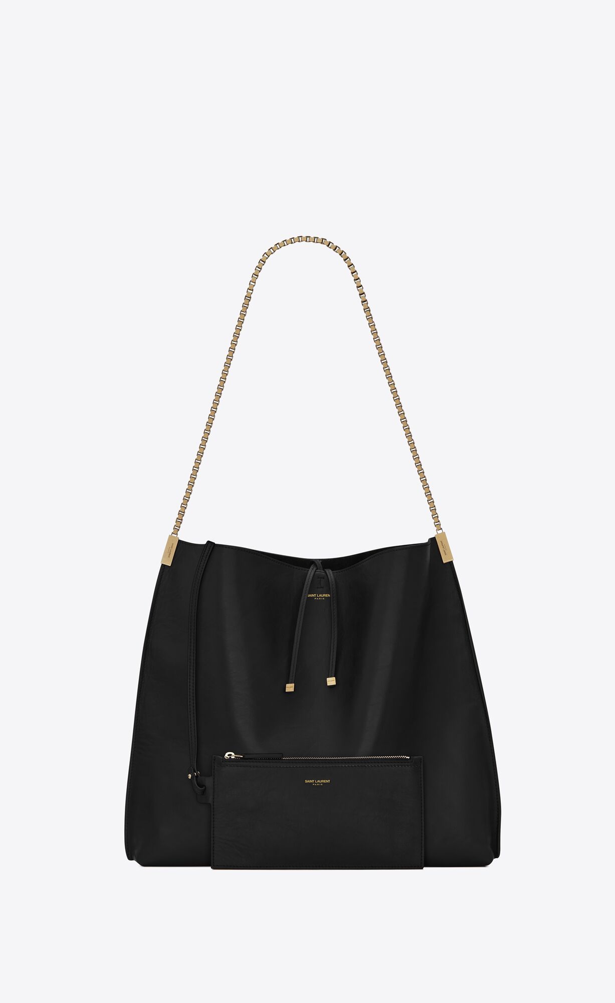 YSL Suzanne Medium Hobo Bag In Smooth Kozene Čierne | 83965-YIQT