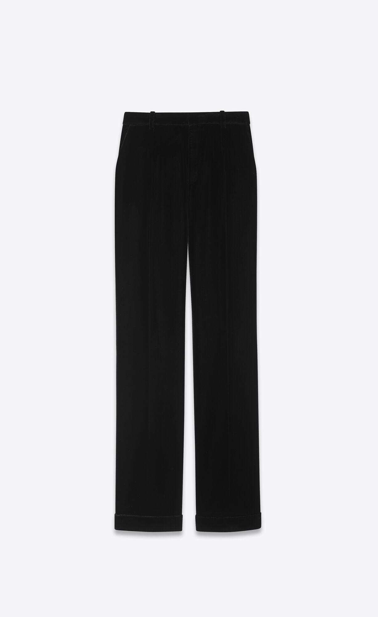 YSL Tailored Pants In Cupro Velvet Noir | 61927-ZEJW