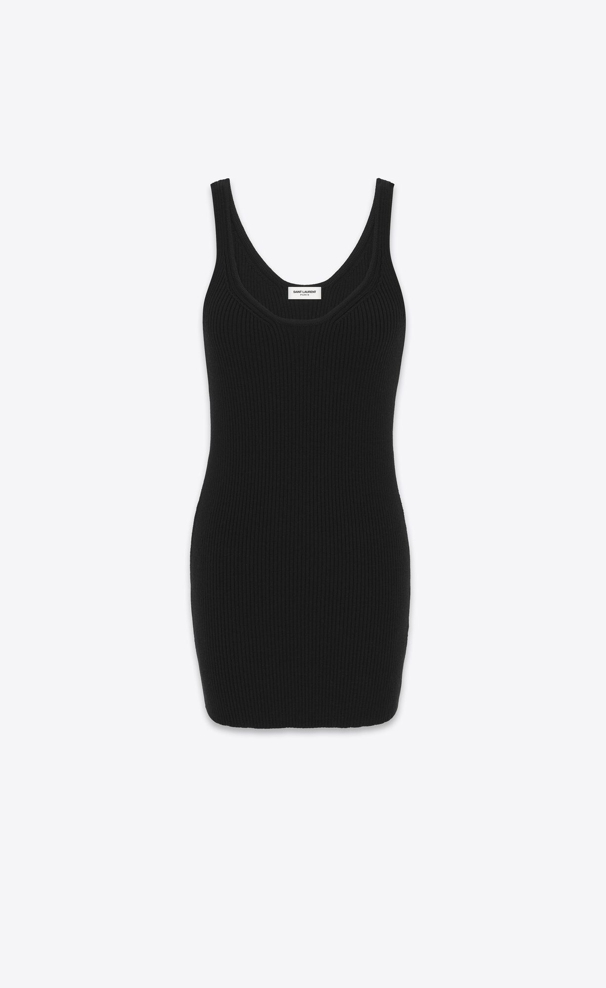 YSL Tank Top Saty In Rebrovaný Vlna Čierne | 49635-RSTZ