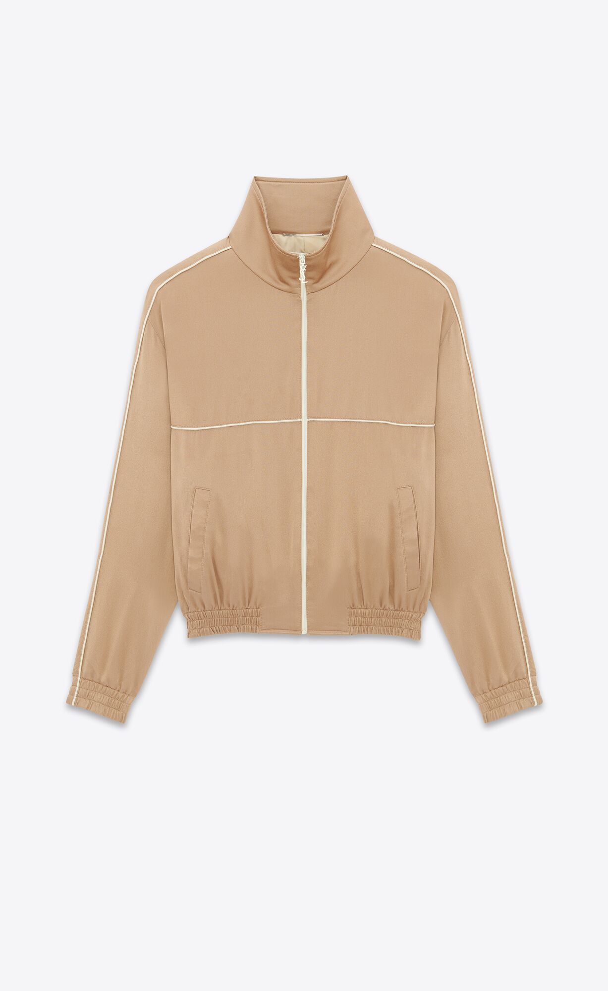 YSL Teddy Jacket In Crepe Satin Naturel | 10538-LQIY