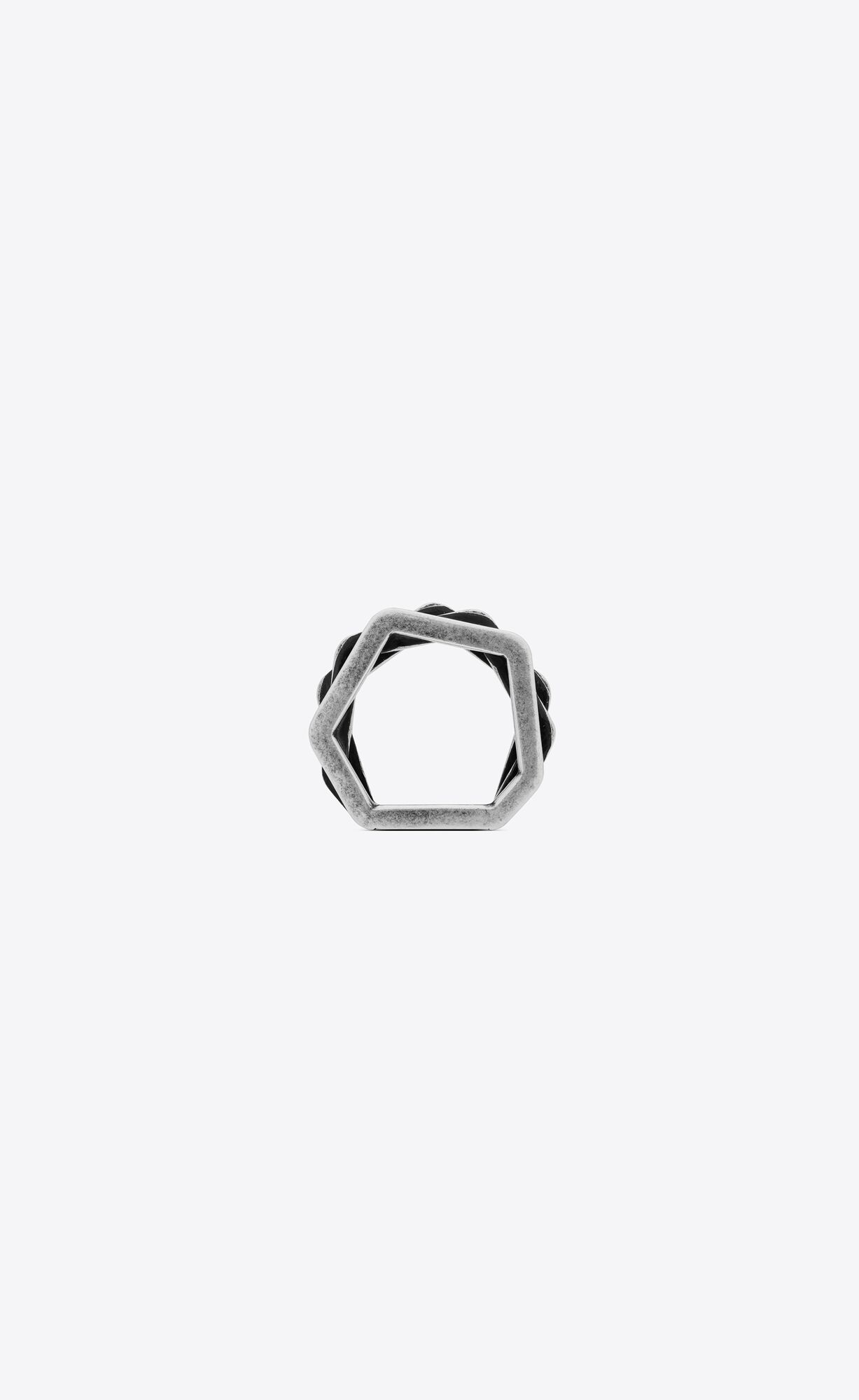 YSL Three-row Ring In Metal Strieborne | 96275-PAZS