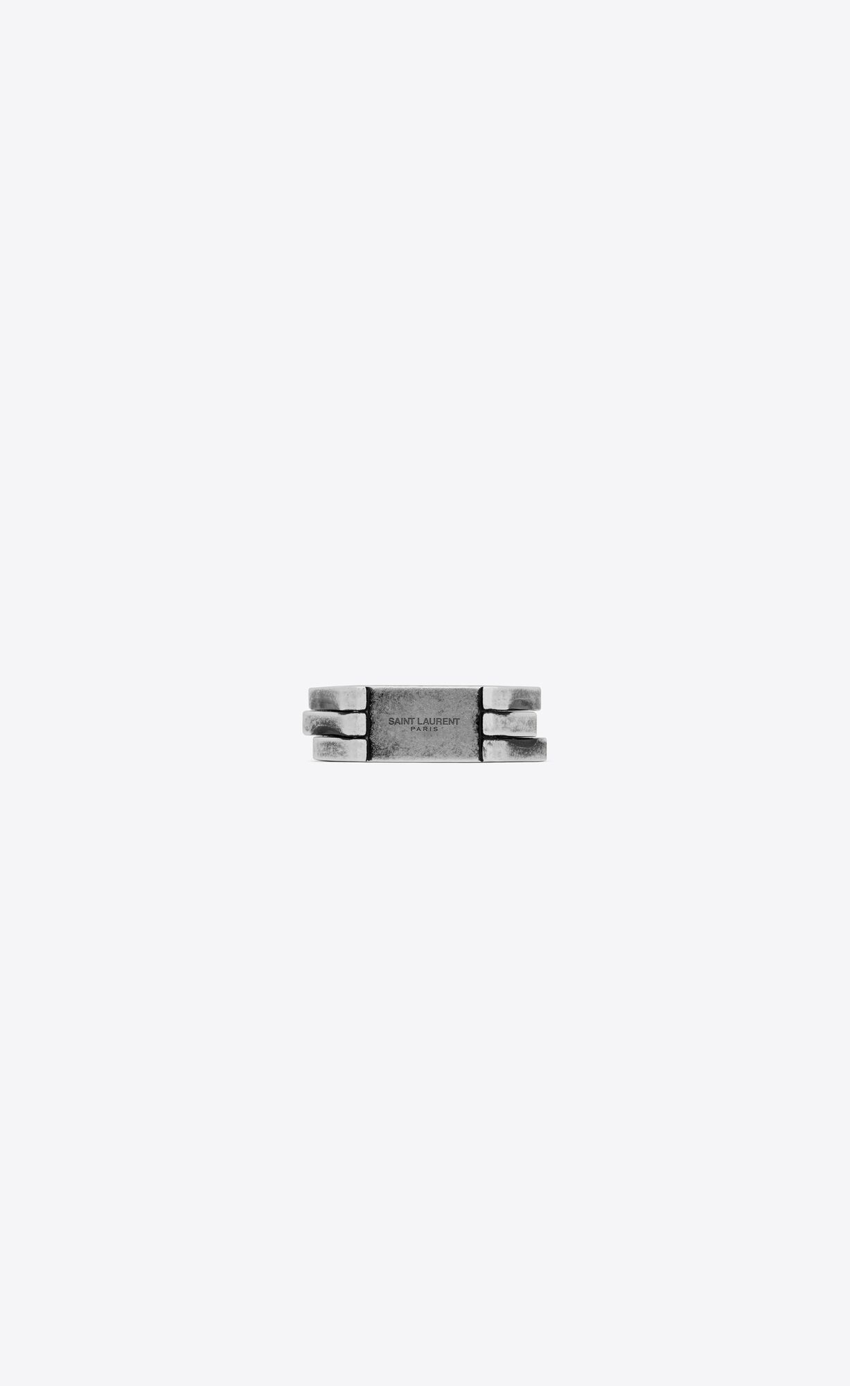 YSL Three-row Ring In Metal Strieborne | 96275-PAZS