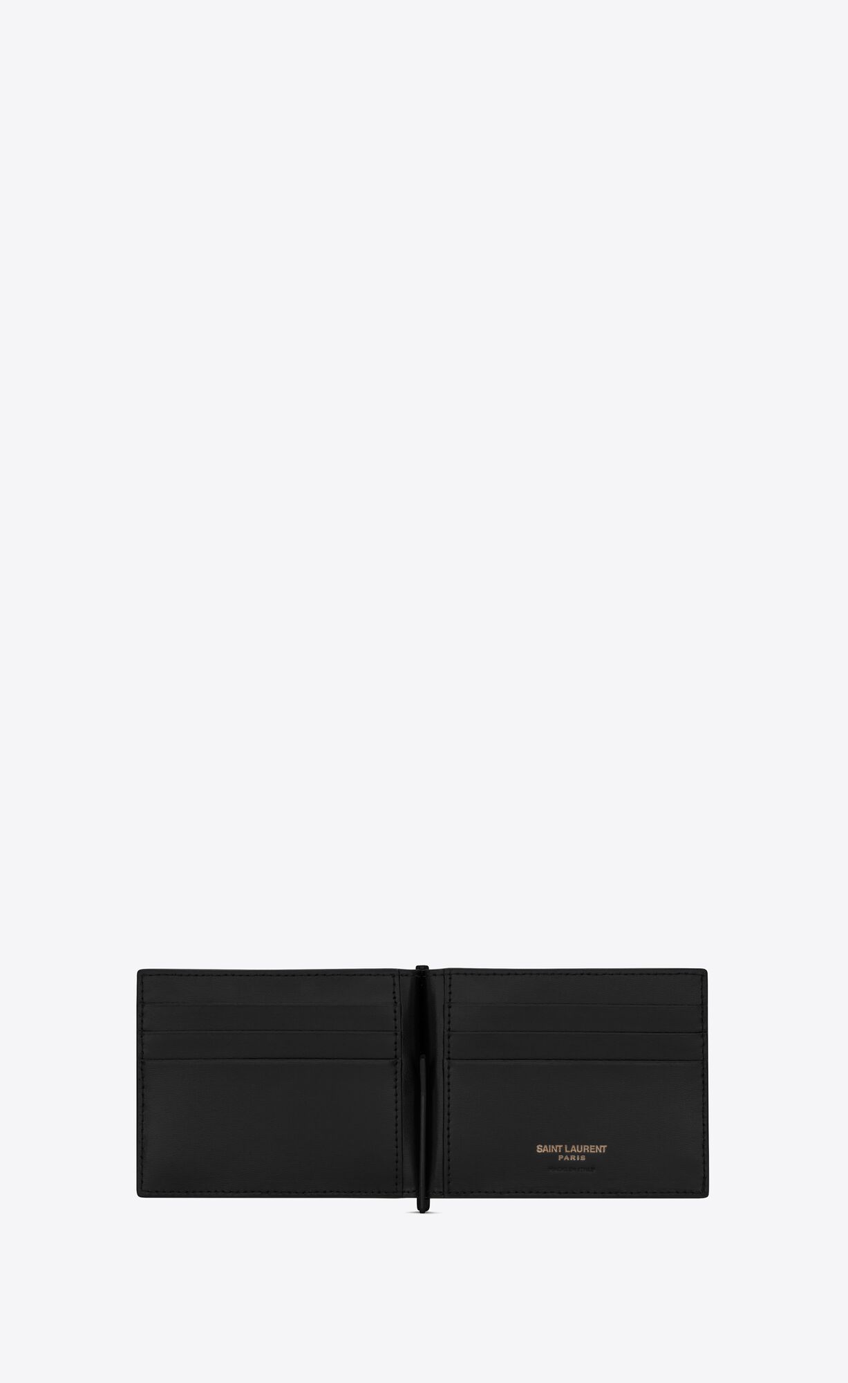 YSL Tiny Cassandre Bill Clip Wallet In Matte Kozene Čierne | 37820-TPHY