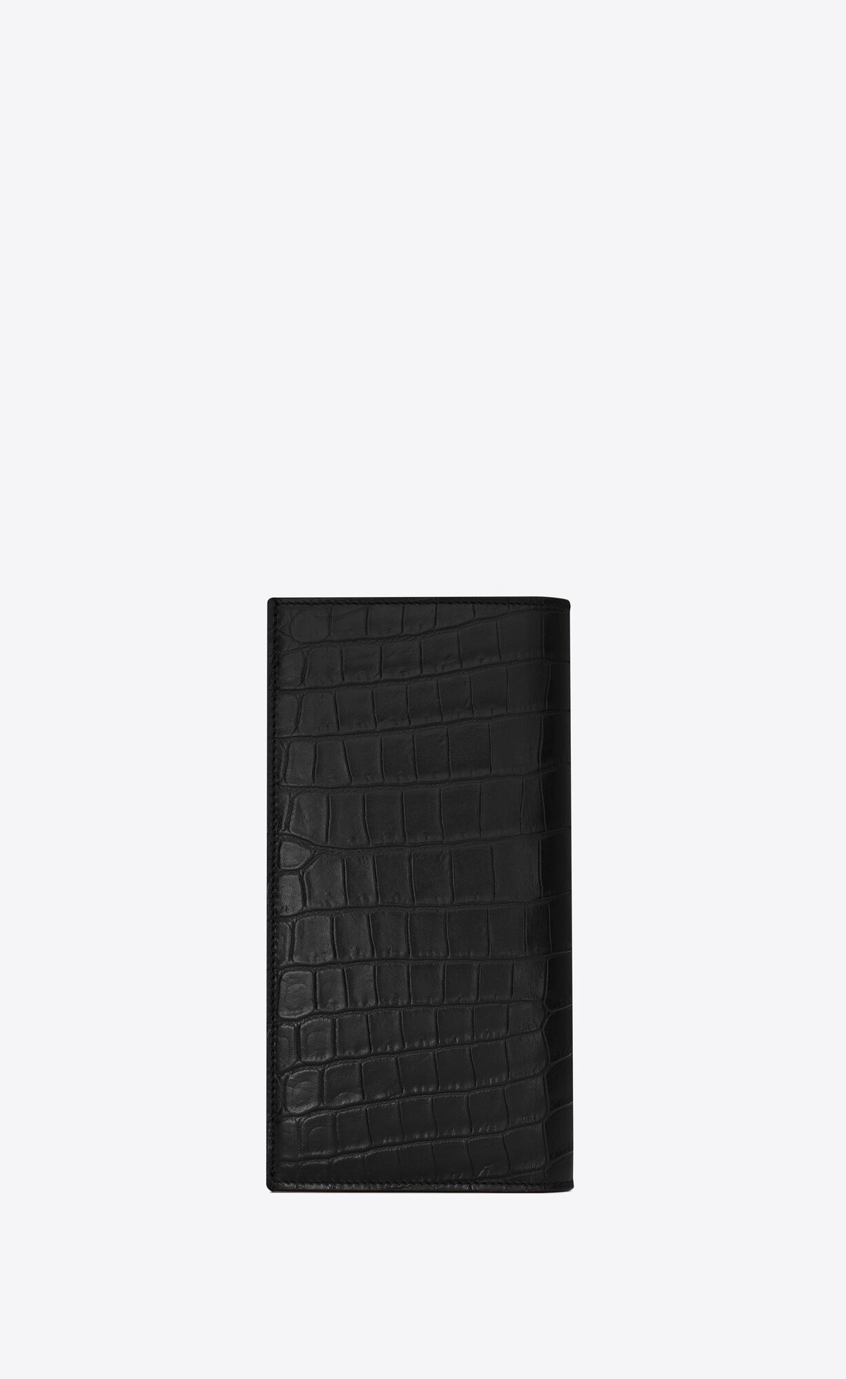 YSL Tiny Cassandre Continental Wallet In Crocodile-embossed Matte Kozene Čierne | 76529-RBNJ