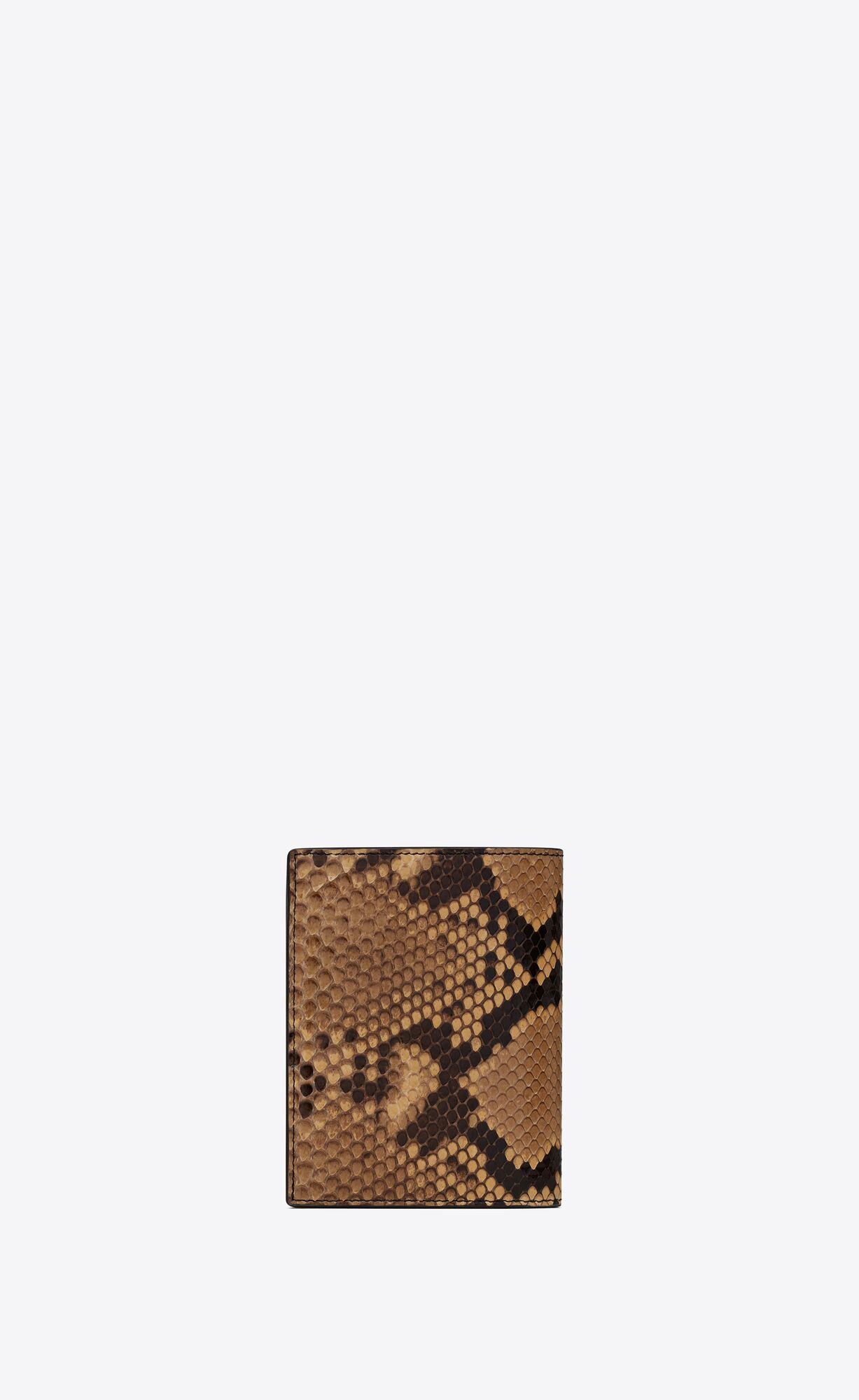 YSL Tiny Cassandre Credit Card Wallet In Python Béžové Hnede | 31862-GSDV