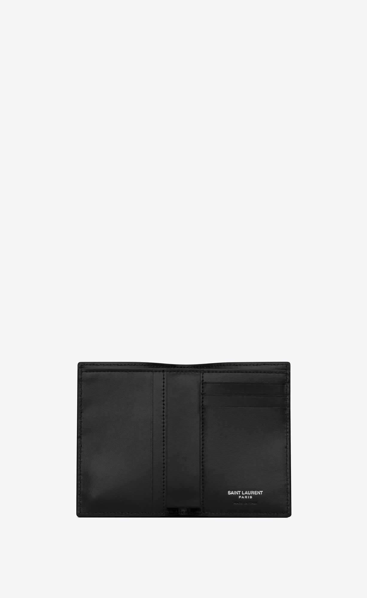 YSL Tiny Cassandre Credit Card Wallet In Matte Kozene Čierne | 97856-RCKI