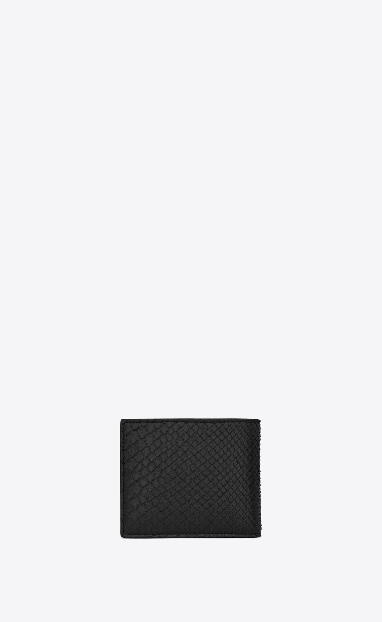 YSL Tiny Cassandre East/West Wallet In Python Noir | 64501-FSYQ