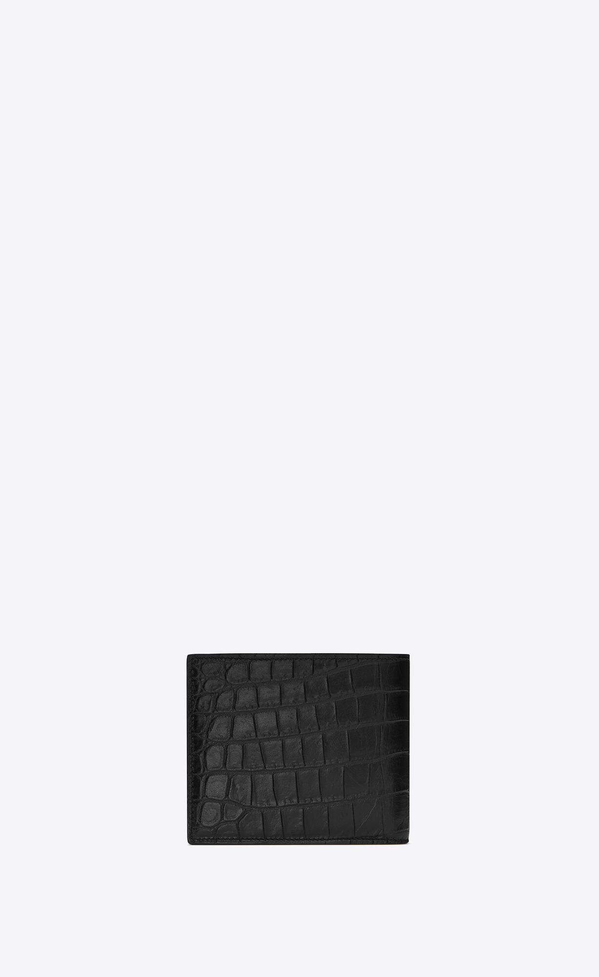 YSL Tiny Cassandre East/West Wallet With Coin Purse In Crocodile-embossed Matte Kozene Čierne | 91056-TXYI