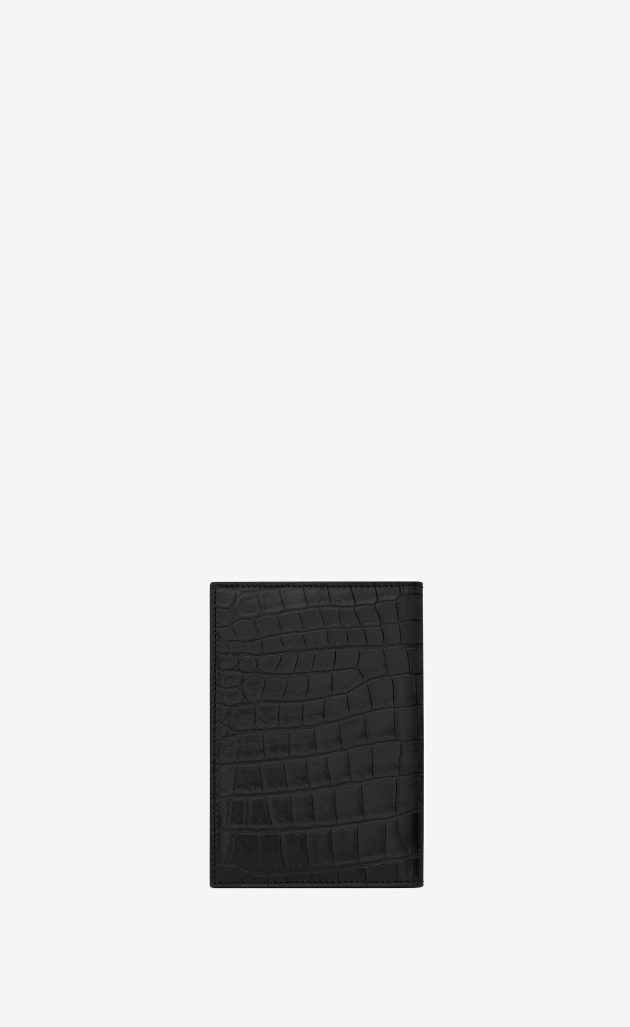 YSL Tiny Cassandre Passport Case In Crocodile-embossed Kozene Čierne | 40937-LBPK