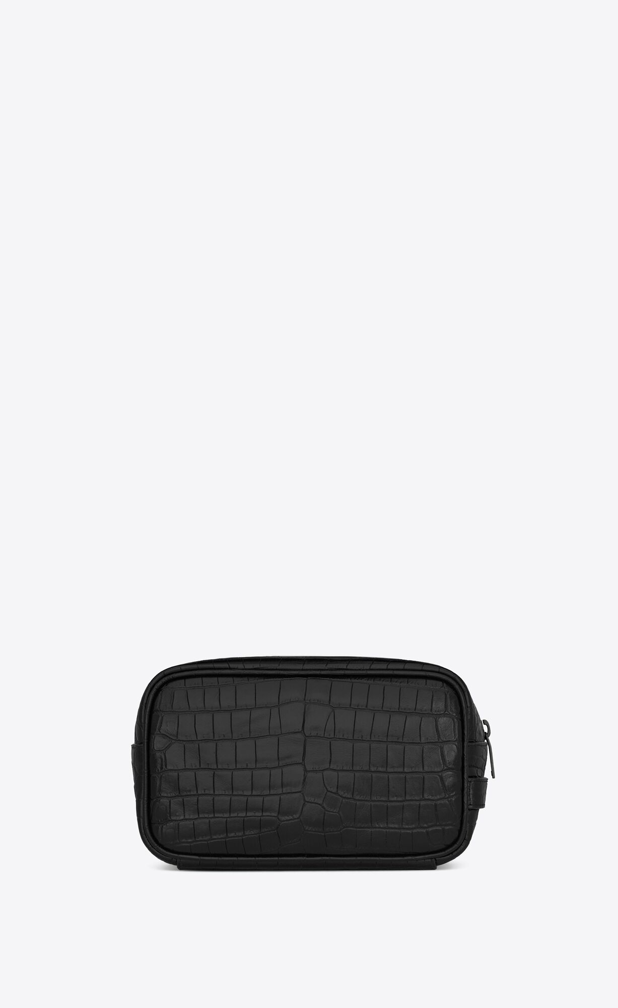 YSL Tiny Cassandre Small Grooming Case In Crocodile-embossed Matte Kozene Čierne | 37941-UVJK