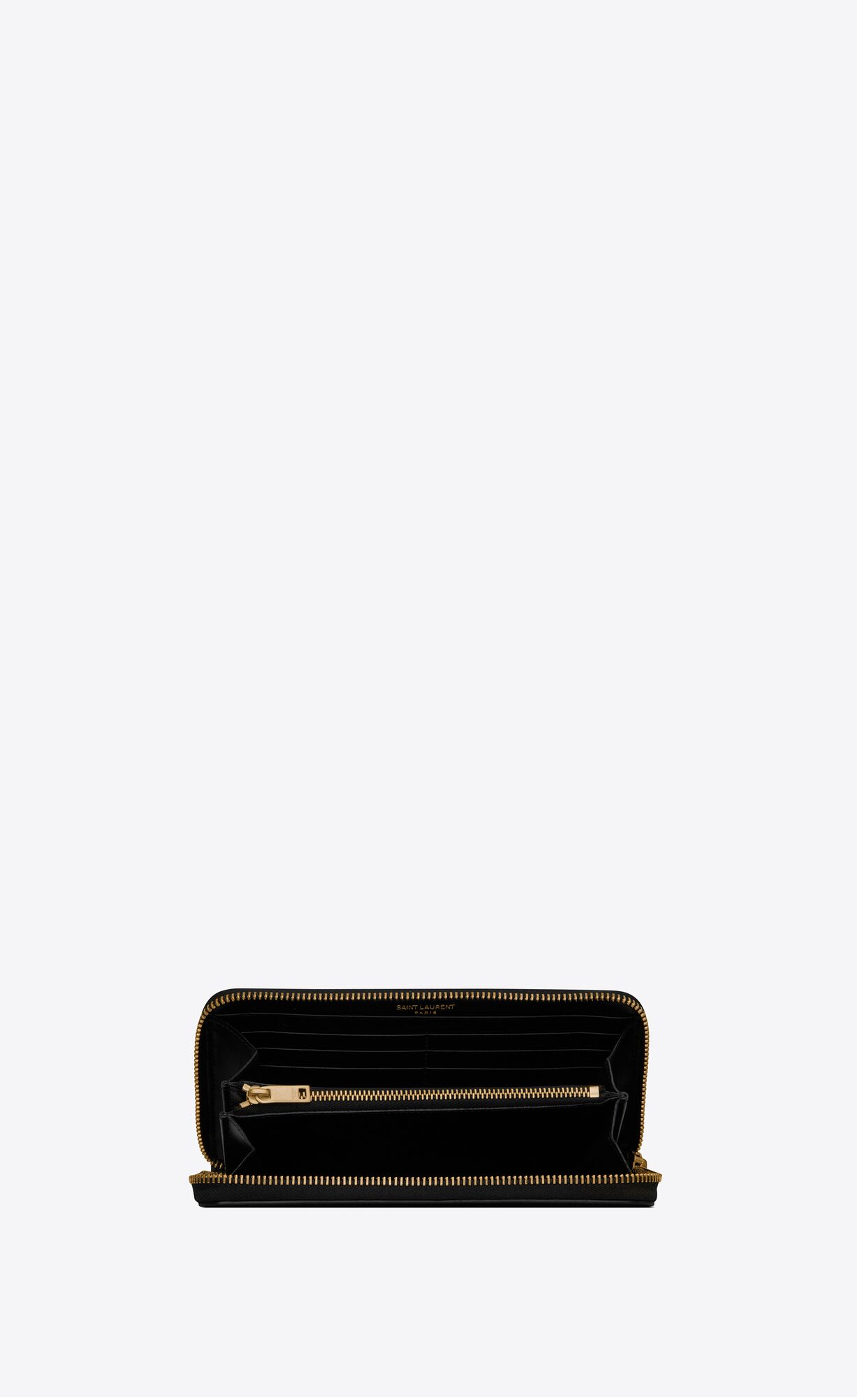 YSL Tiny Cassandre Zip-around Wallet In Crocodile-embossed Matte Kozene Čierne | 14056-WFSZ