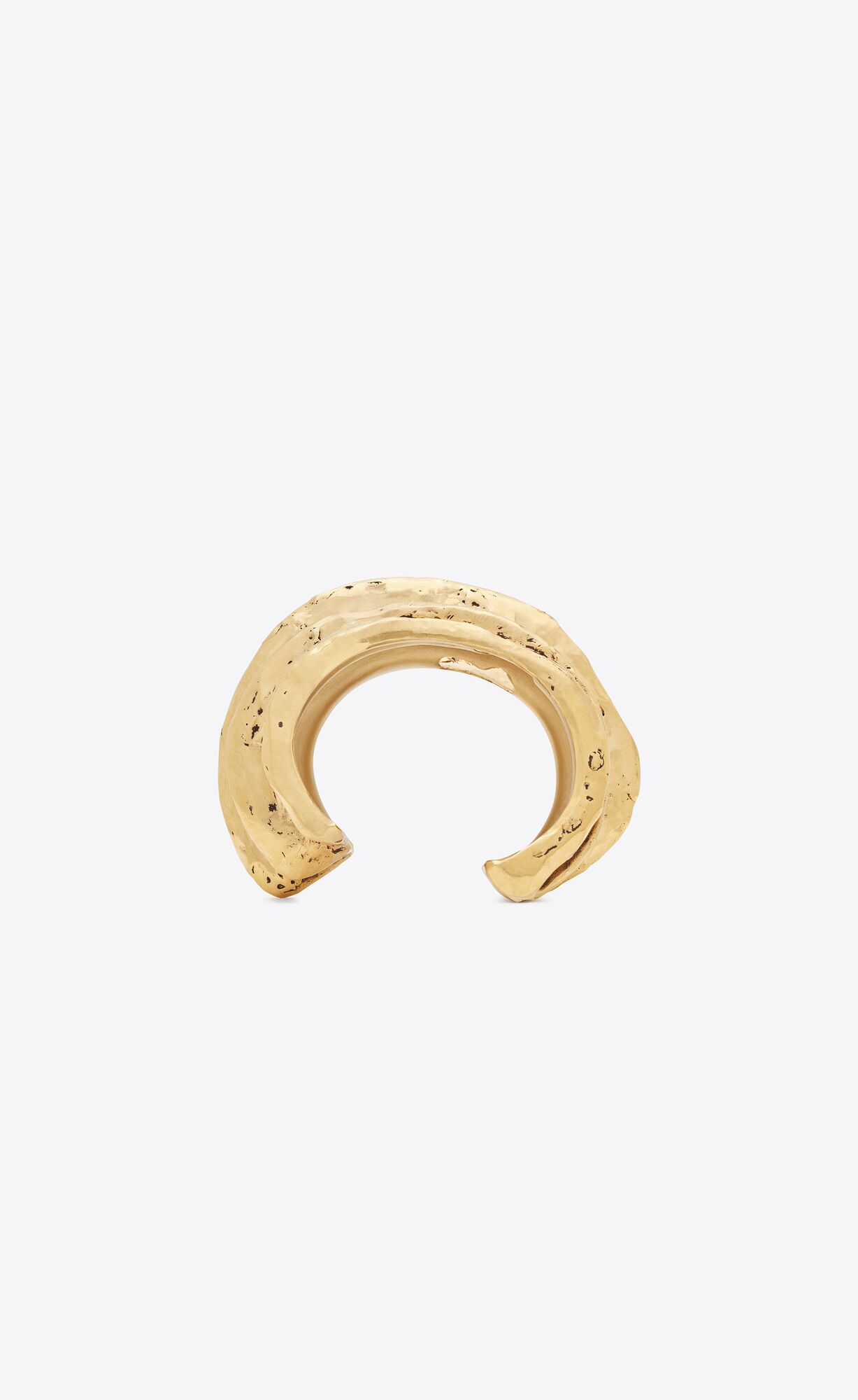 YSL Tornado Crater Cuff Bracelet In Metal Zlate | 97148-SLRW