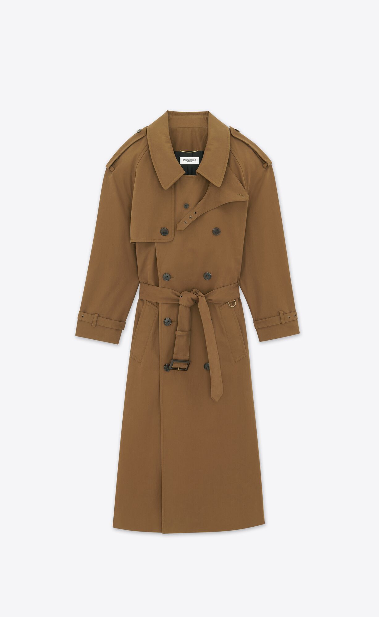 YSL Trench Coat In Bavlnene Kaki Fonce | 17859-JKAQ