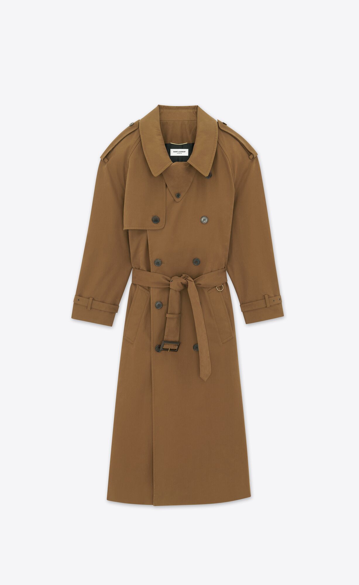 YSL Trench Coat In Bavlnene Kaki Fonce | 17859-JKAQ