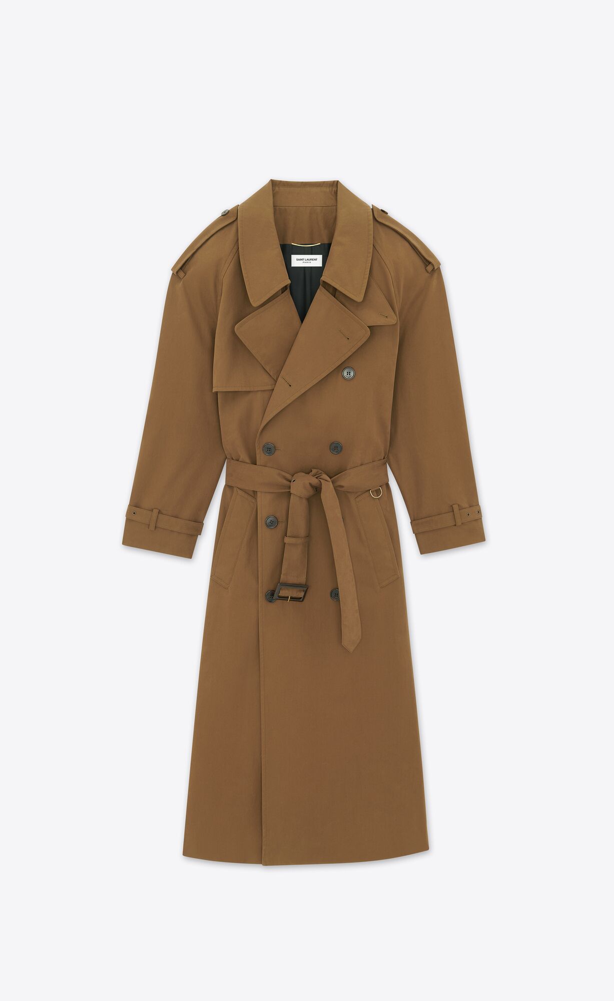 YSL Trench Coat In Bavlnene Kaki Fonce | 17859-JKAQ