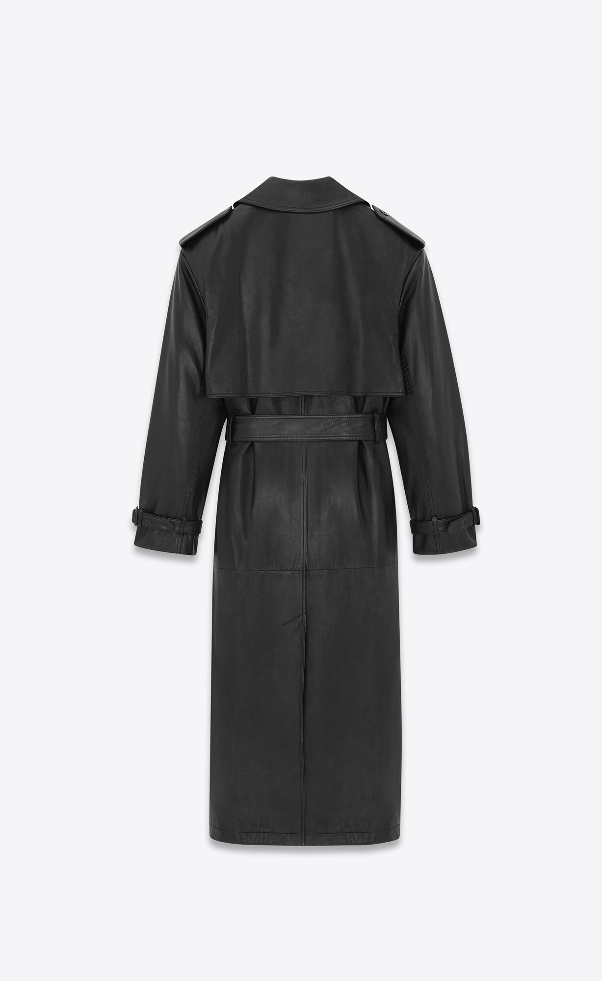 YSL Trench-coat In Lambskin Čierne | 85407-MIFK