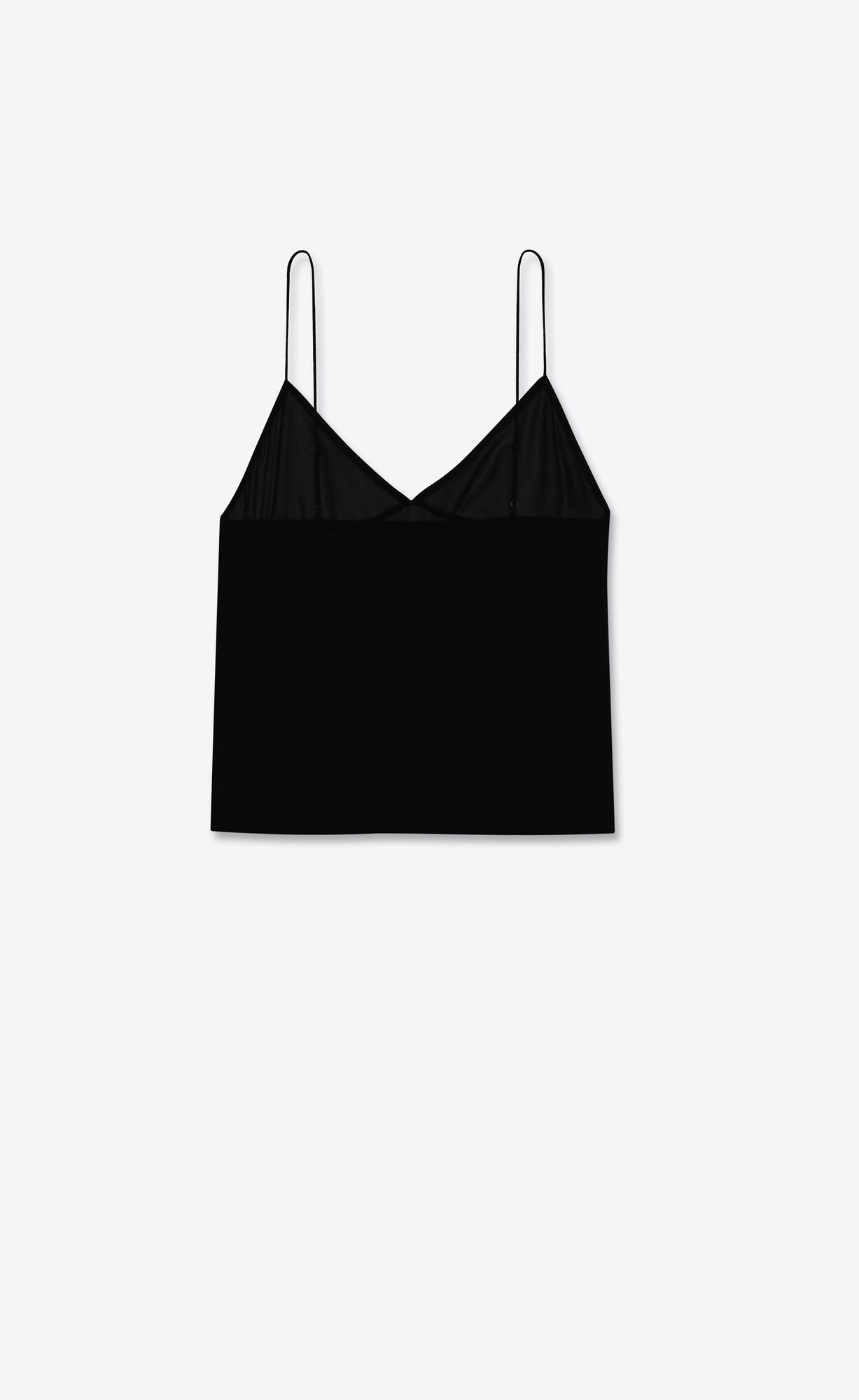 YSL Triangle Camisole In Washed Silk Georgette Čierne | 30852-UTHN