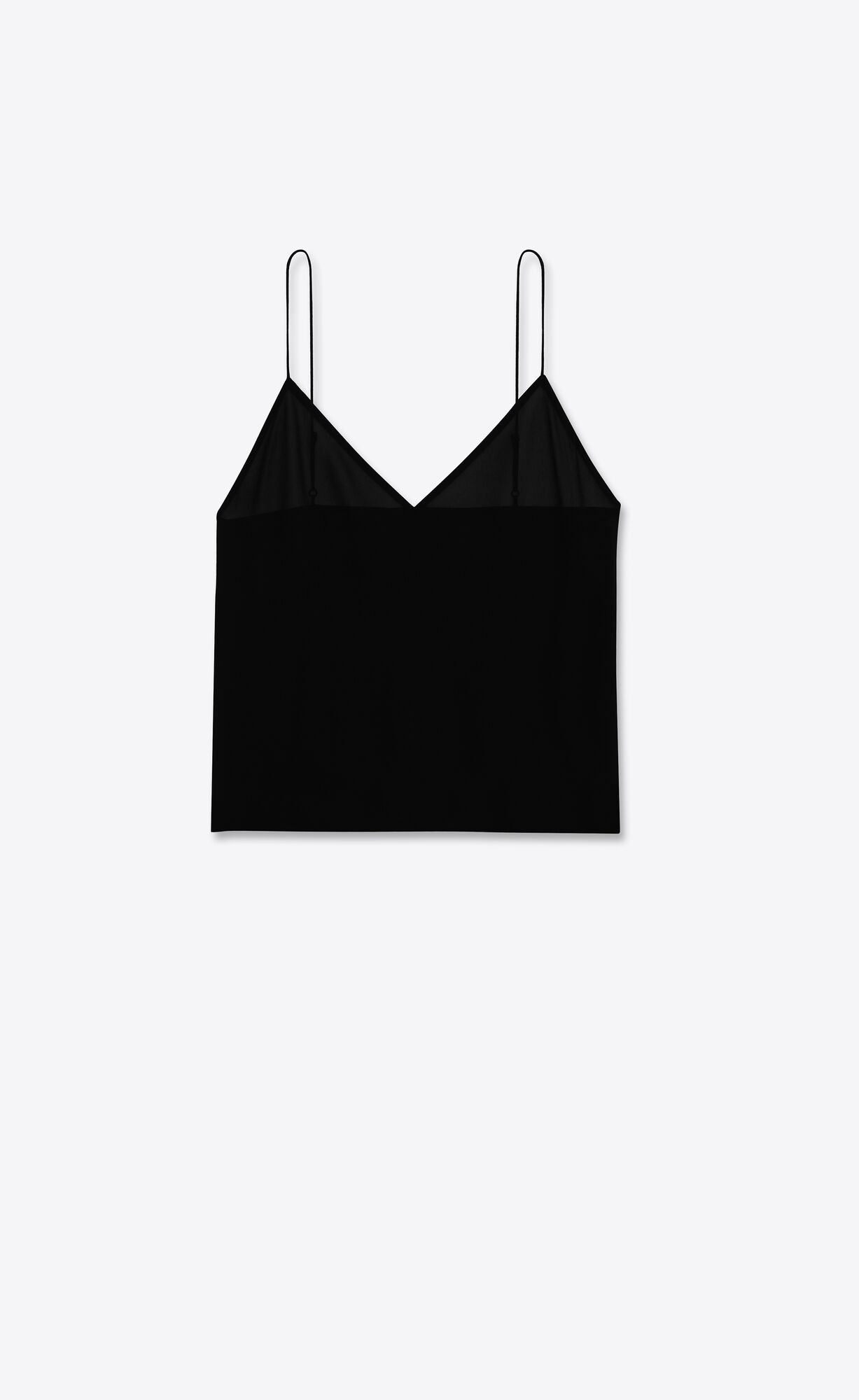 YSL Triangle Camisole In Washed Silk Georgette Čierne | 30852-UTHN