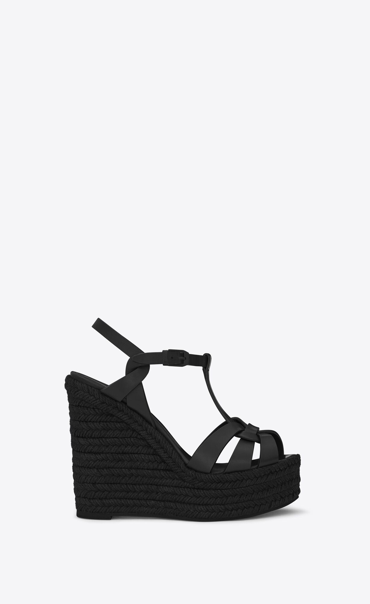 YSL Tribute Espadrilles Wedge In Smooth Kozene Čierne | 94851-LIWZ