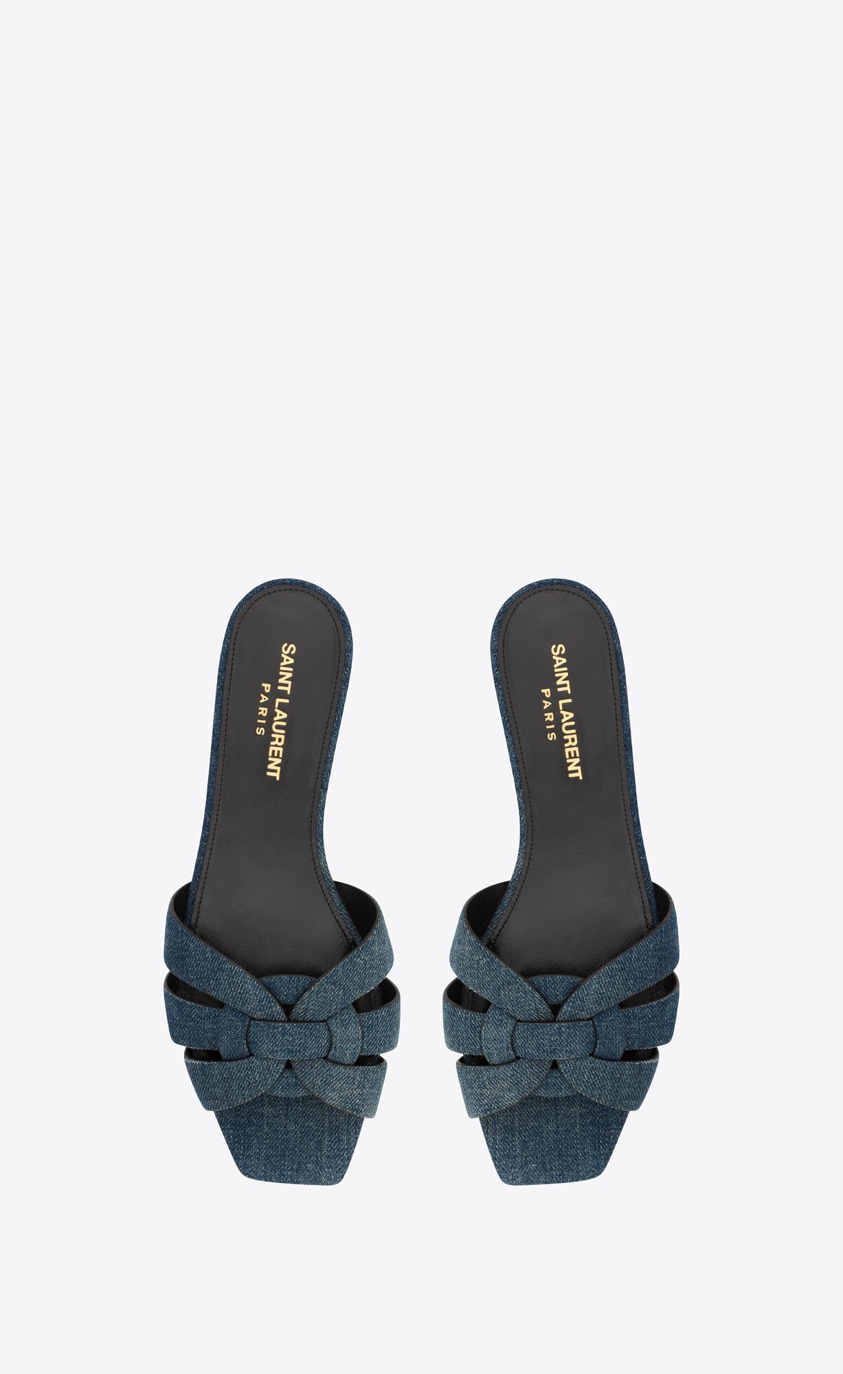 YSL Tribute Mules In Denim Námornícka Modrá | 58419-TRWF