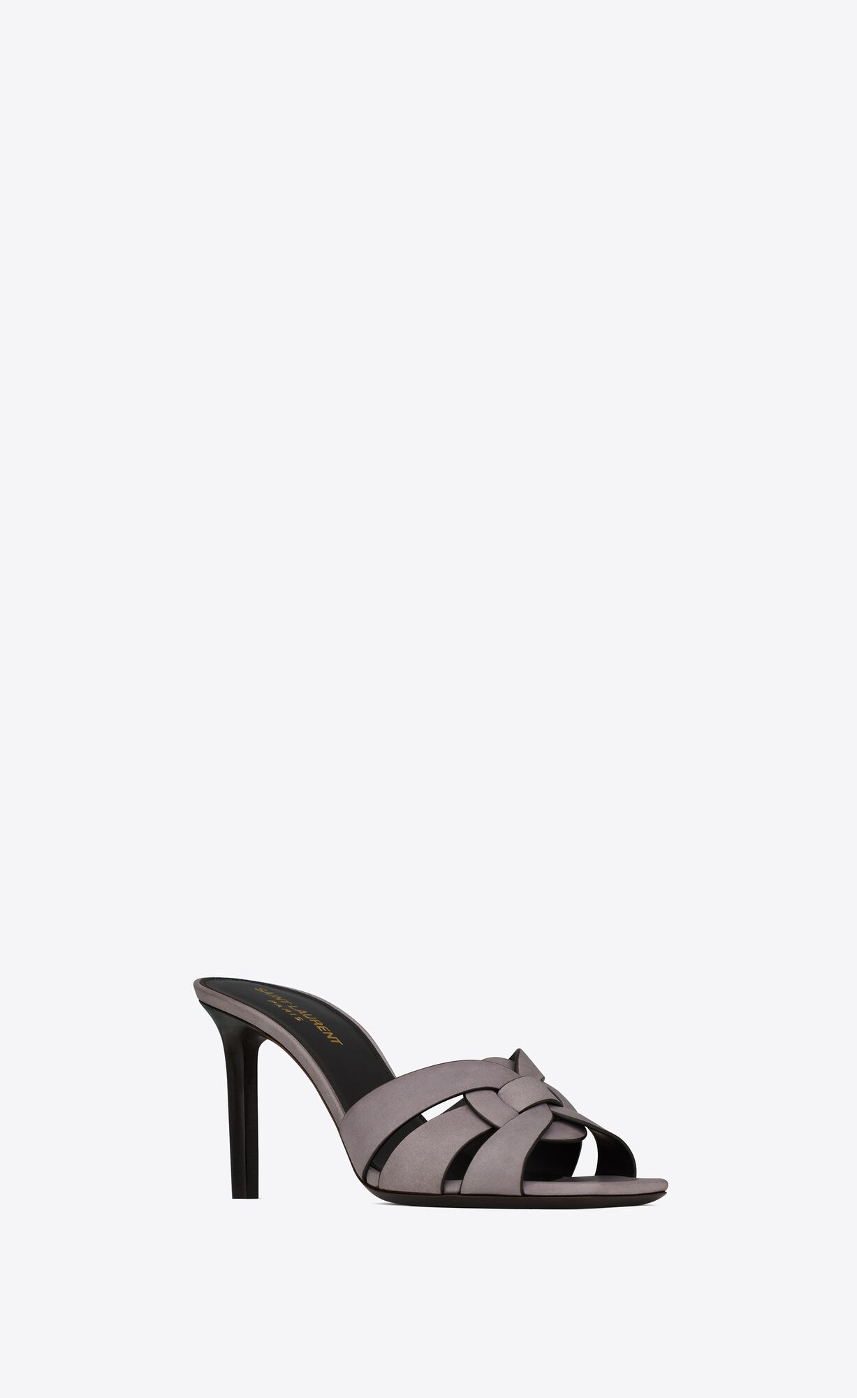 YSL Tribute Mules In Smooth Kozene Gris Apia | 24936-MAYH