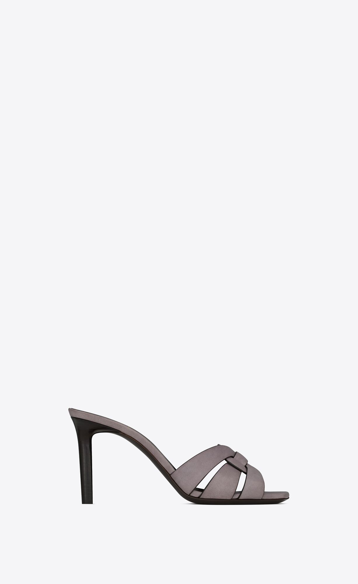 YSL Tribute Mules In Smooth Kozene Gris Apia | 24936-MAYH