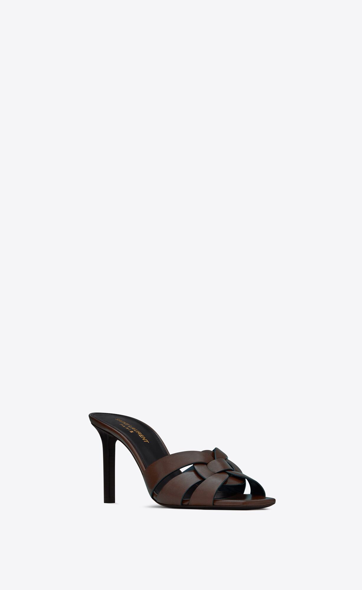 YSL Tribute Mules In Smooth Kozene Tmavo Čokoláda | 73410-IZCJ