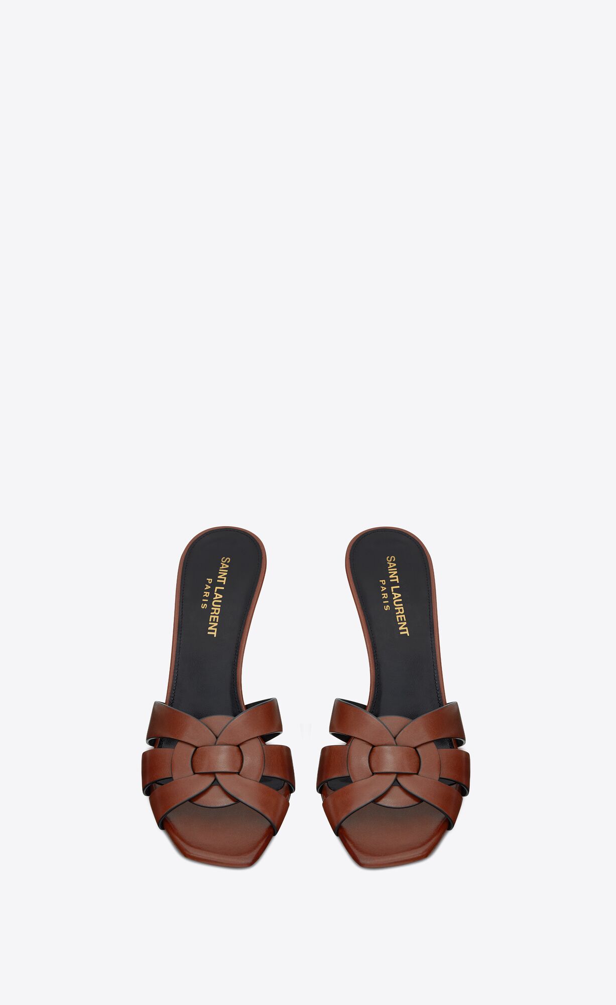 YSL Tribute Mules In Smooth Kozene Toffee | 71082-RLIH