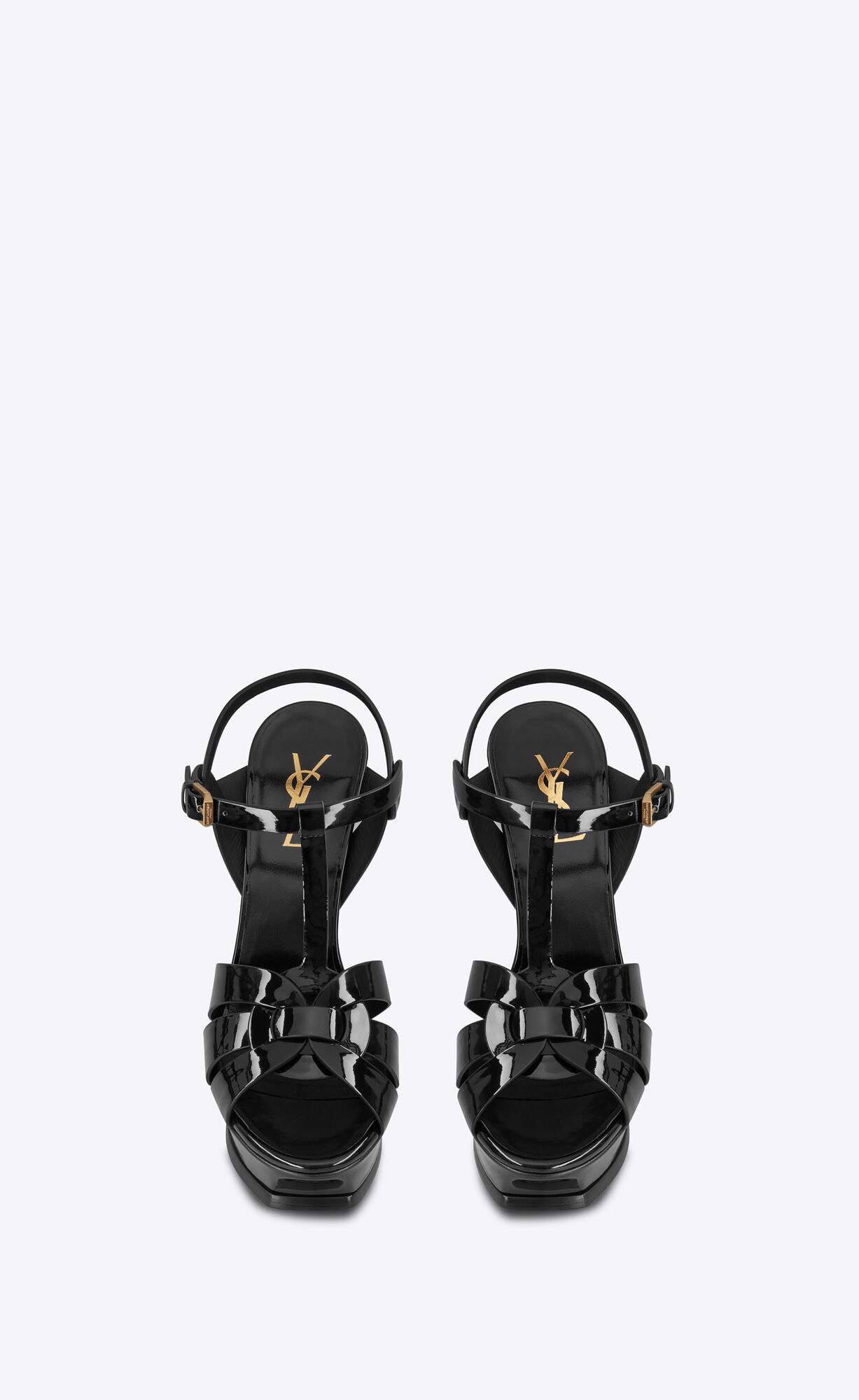 YSL Tribute Platforme Sandals In Lakovane Kozene Čierne | 47360-KDJZ