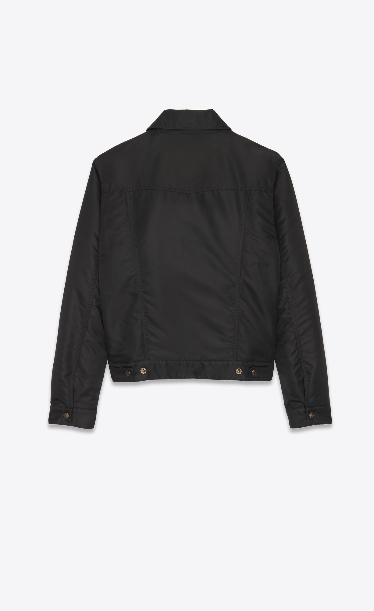 YSL Trucker Jacket In Nylon Noir | 84702-MDPV