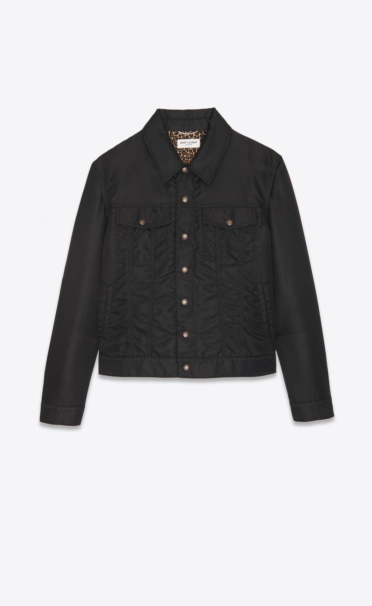 YSL Trucker Jacket In Nylon Noir | 84702-MDPV