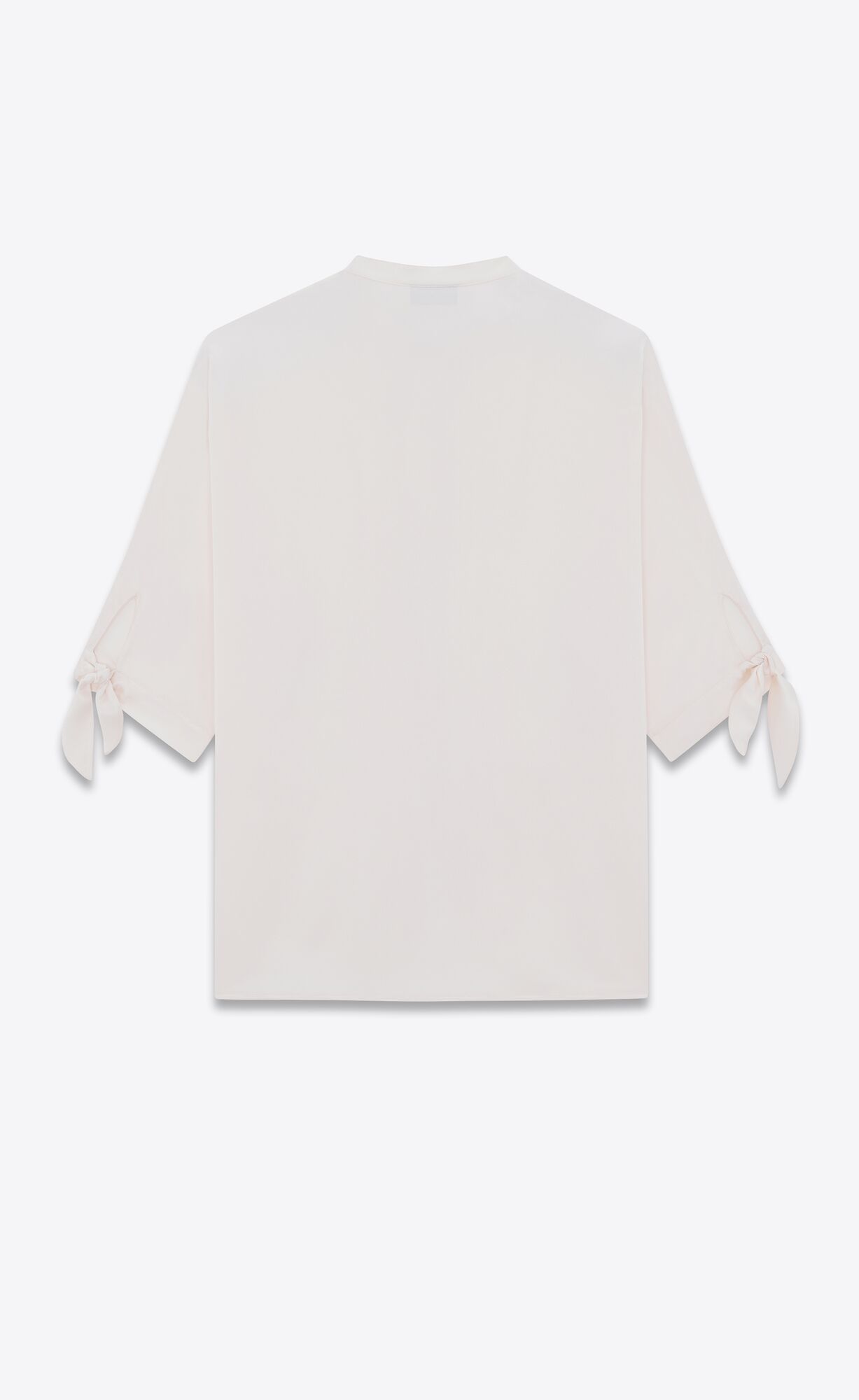 YSL Tunic Shirt In Crepe Satin Craie | 57691-DCEB