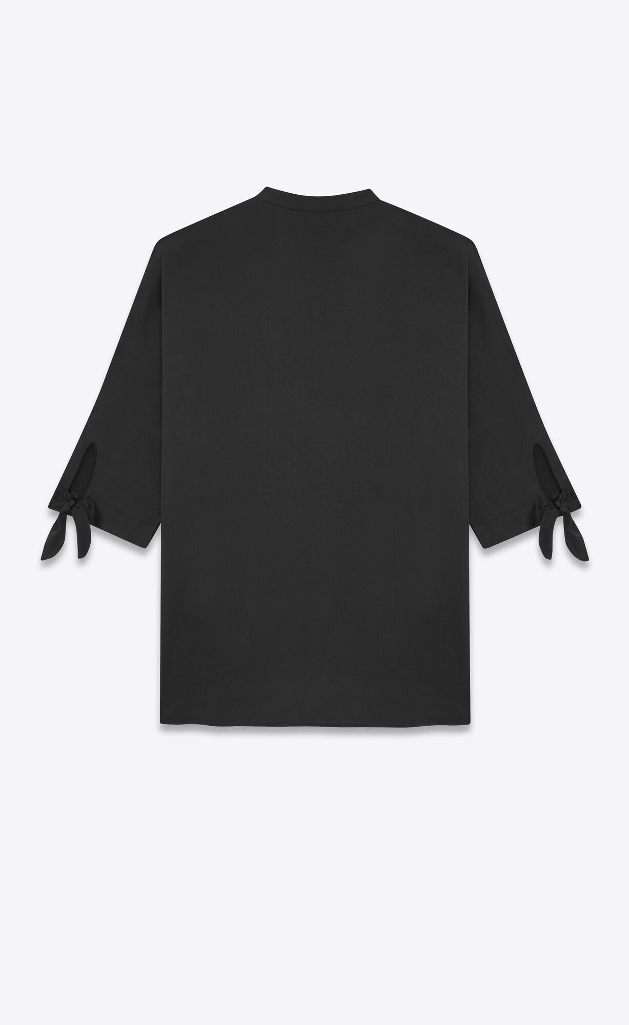 YSL Tunic Shirt In Crepe Satin Čierne | 53786-VHKU